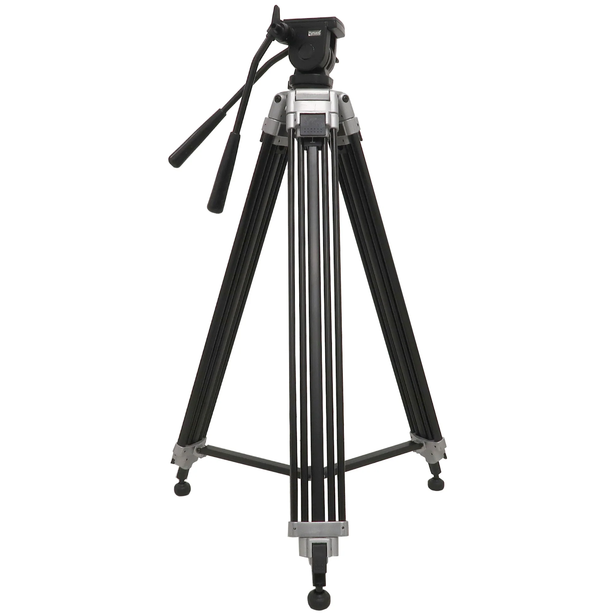 75" Aluminum Alloy Tripod  Twin Handle Control Two-Way Fluid Head 360° Panning 17lbs Load Capacity with Protective Carry Case - Image 6