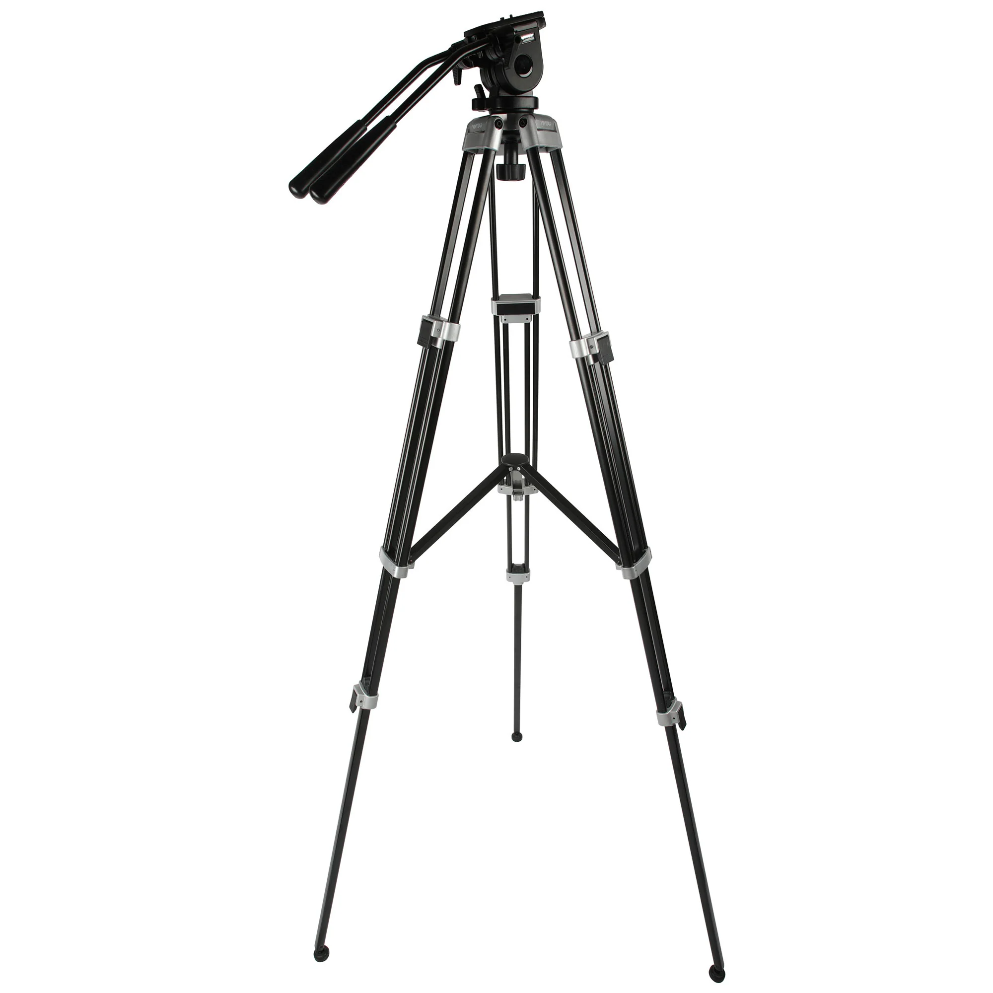 75" Aluminum Alloy Tripod  Twin Handle Control Two-Way Fluid Head 360° Panning 17lbs Load Capacity with Protective Carry Case - Image 7