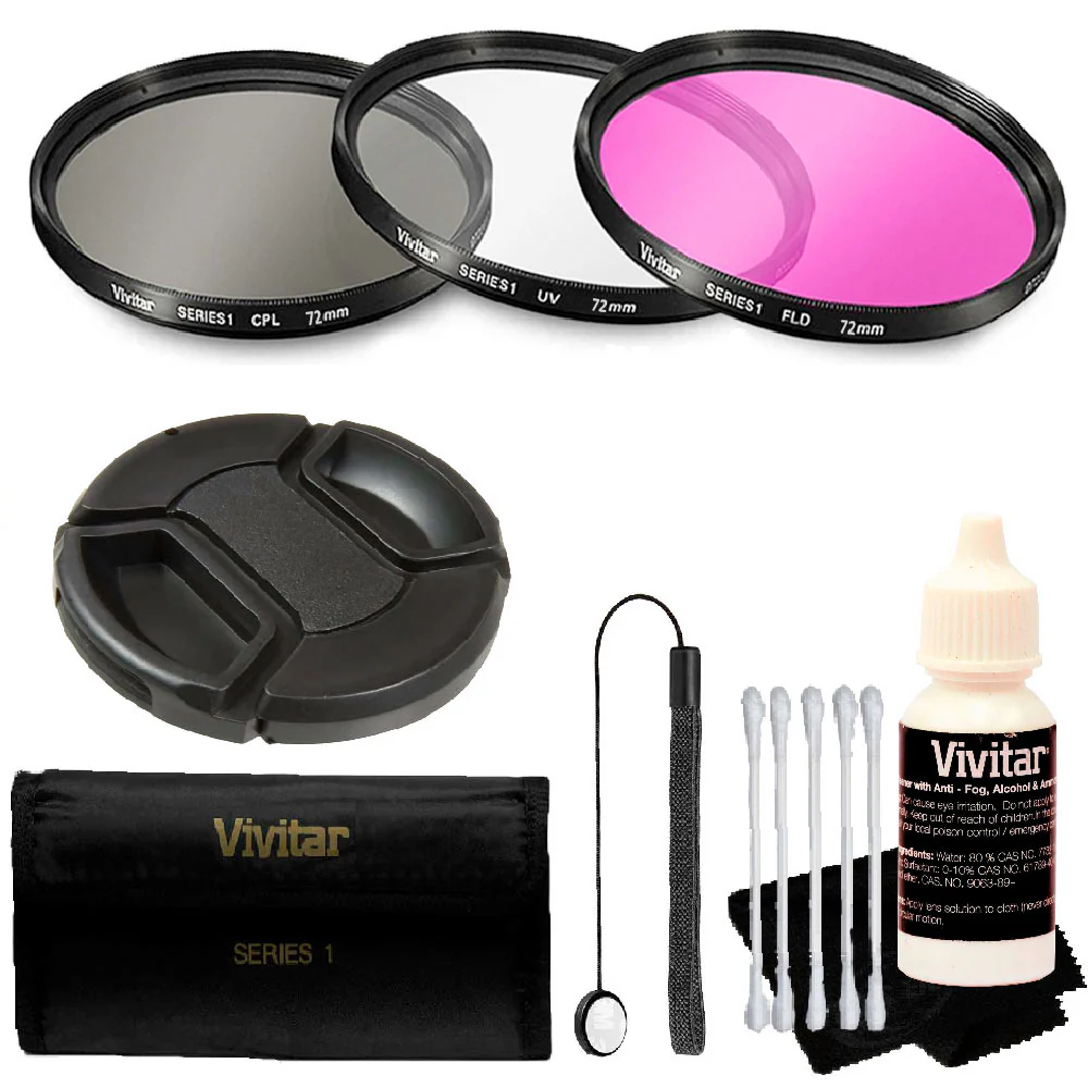 Accessory Kit for 72mm Lenses; Nikon 18-200mm, 24-85mm, Canon 18-200mm, 28-135mm, 15-85mm, 85mm, 50mm, 35mm, 20mm F2.8, 200mm F2.8L II, 35mm lens