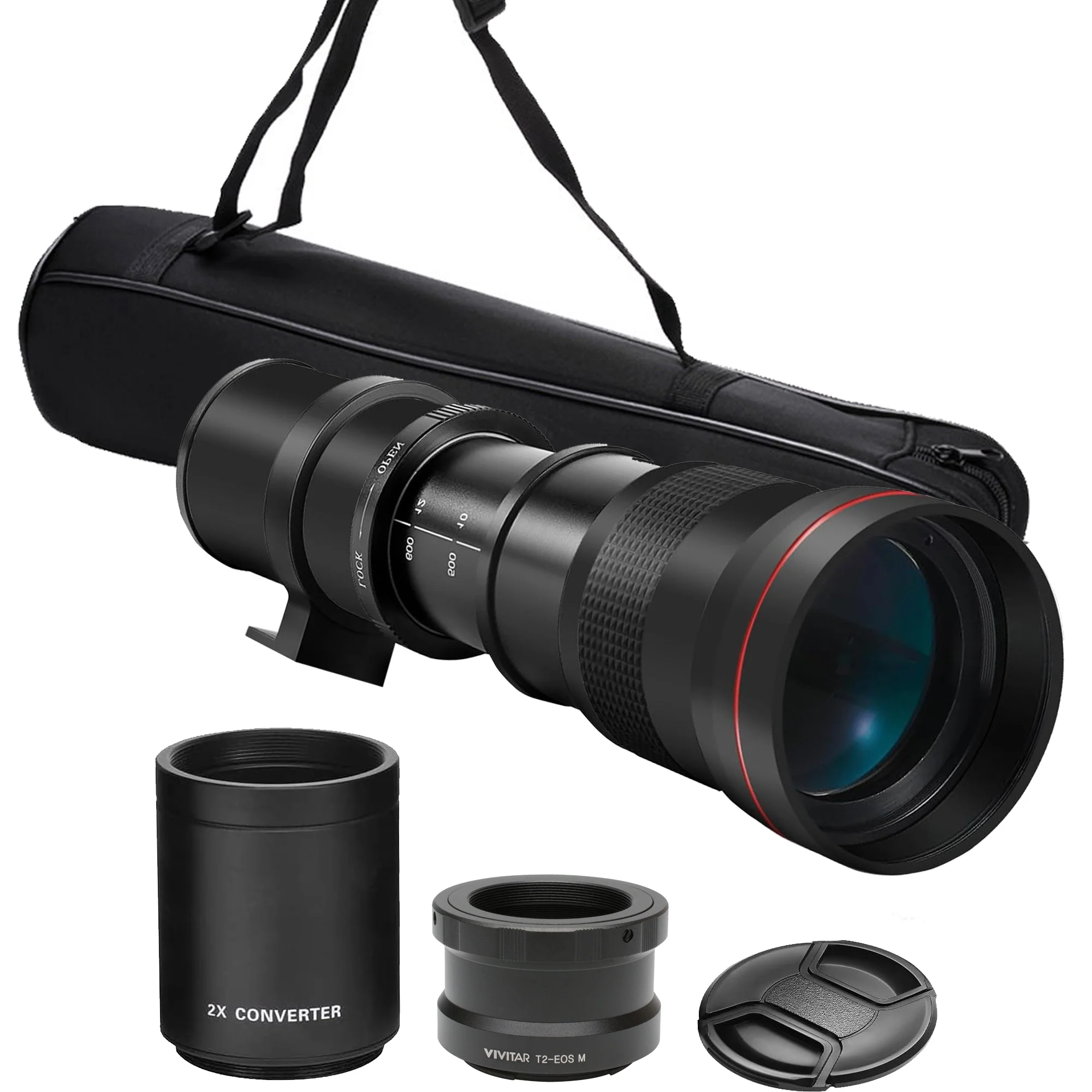 420-1600mm f/8.3 HD Manual Super Telephoto Zoom Lens for Canon EOS M50 M50 II M100 M200 M6 M6 II M7 M7II