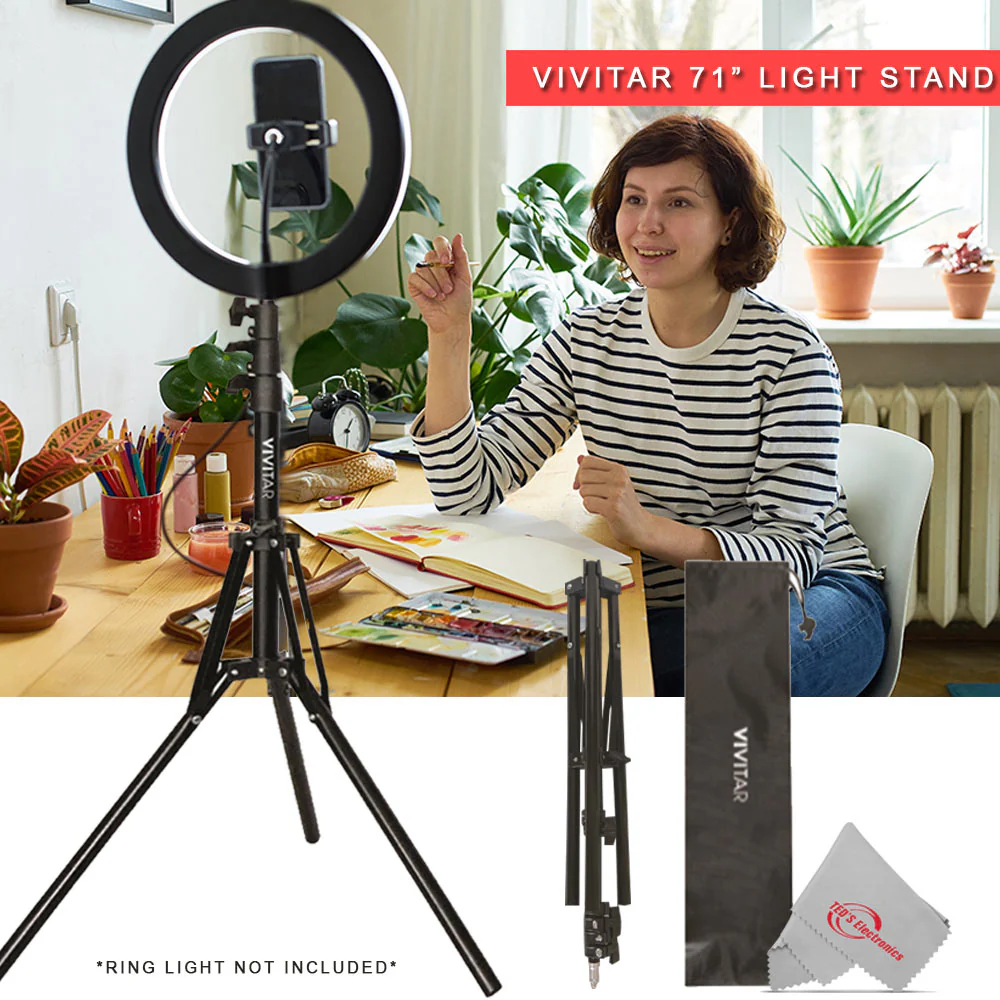 Vivitar Fabric 140 LED Light Panel Compact Mat upto 3000LM for Studio Lighting  with 71" Adjustable Light Stand - Image 6