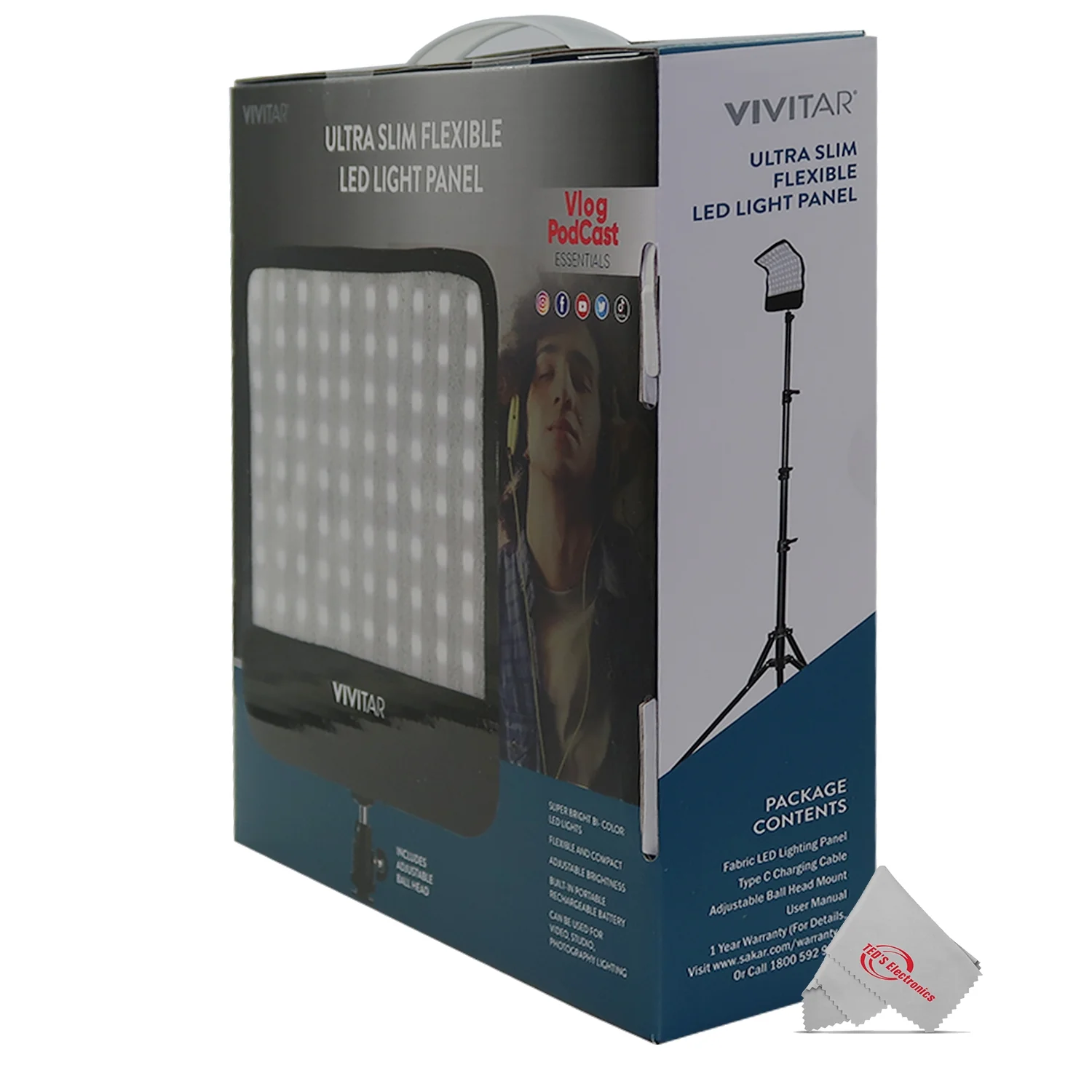 Vivitar Super Bright Flexible Led Light Panel 1600Lm Adjustable Brightness Mini Studio Bundle with Lightbox and Stand - Image 5