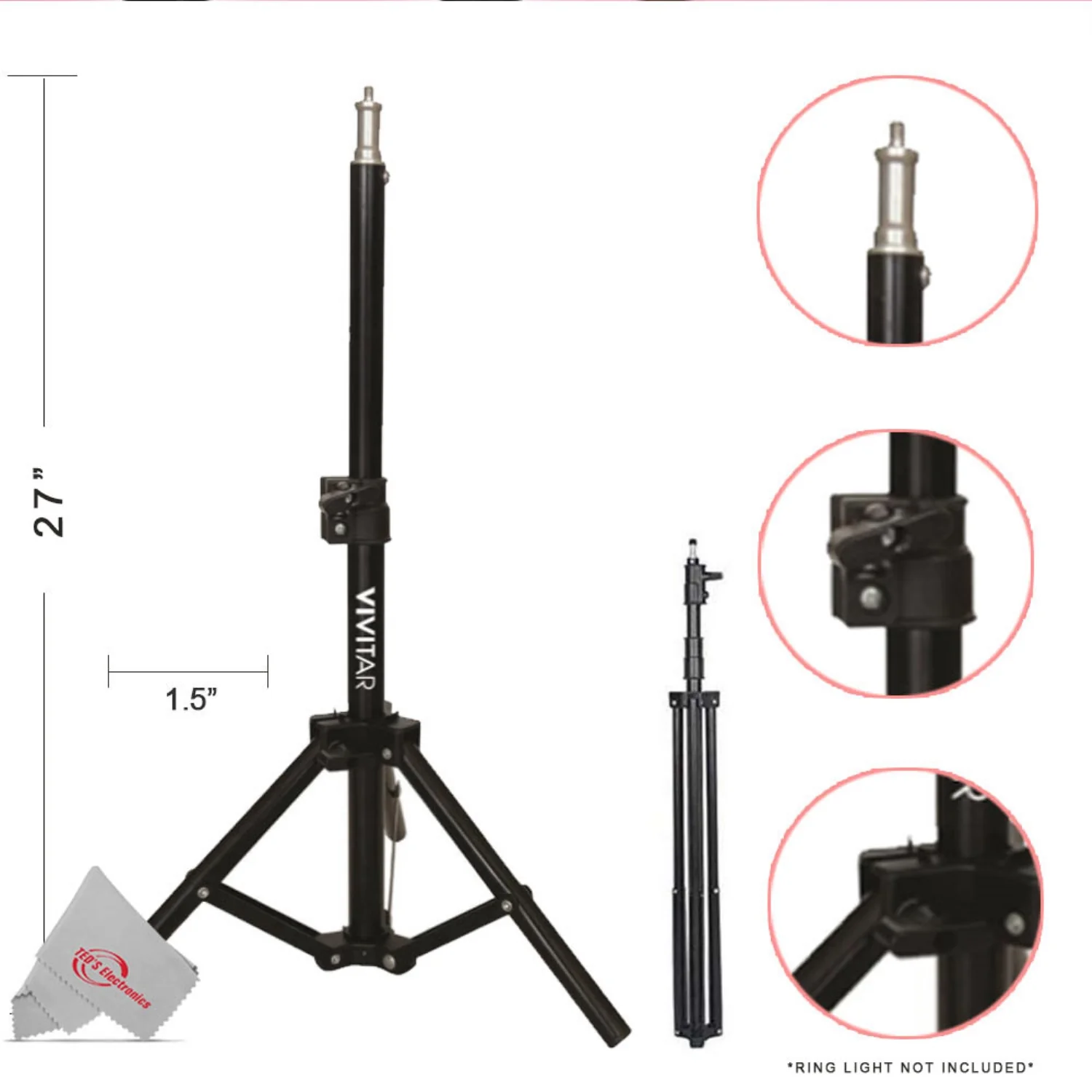 Vivitar Super Bright Flexible Led Light Panel 1600Lm Adjustable Brightness Mini Studio Bundle with Lightbox and Stand - Image 7
