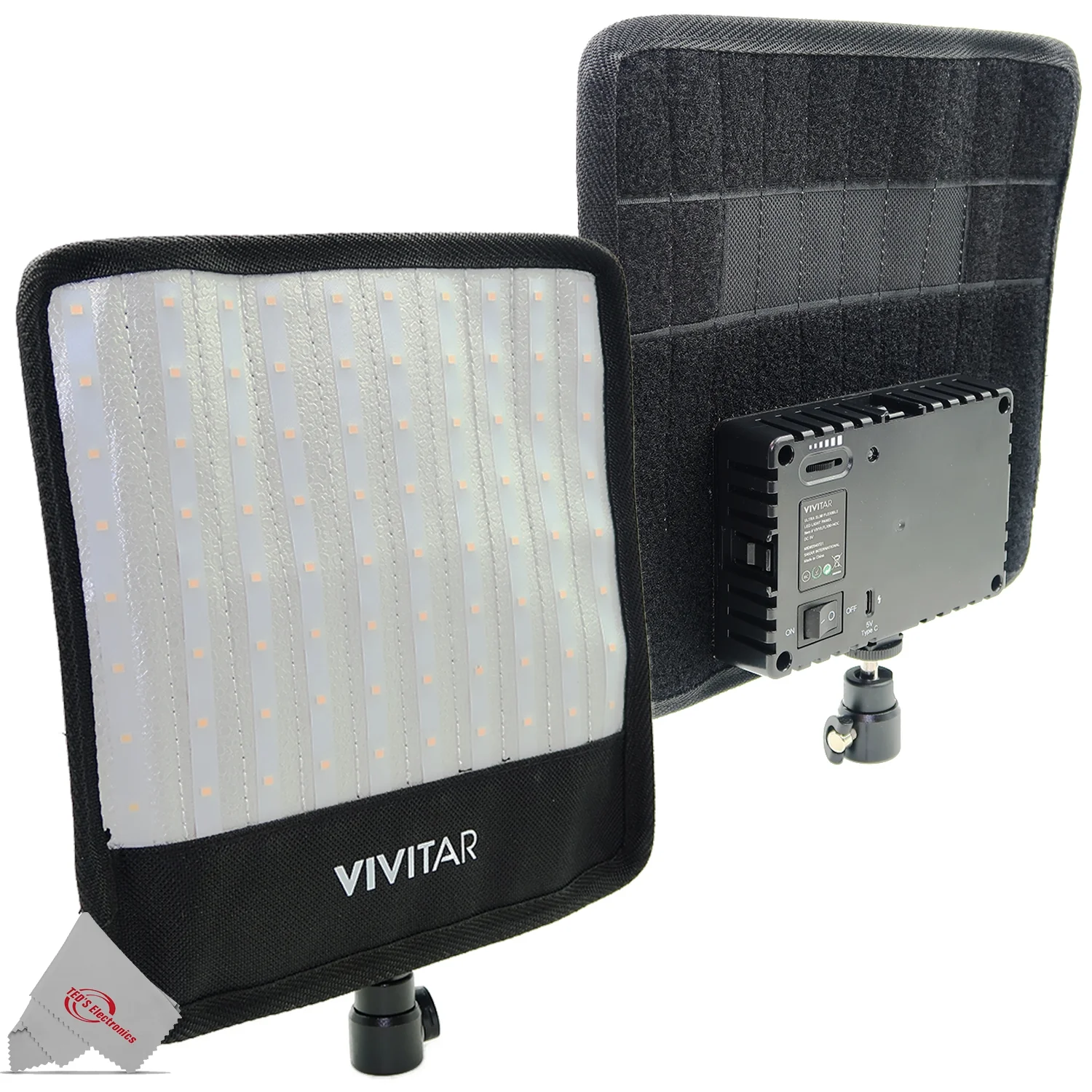2x Vivitar Super Bright Bi-Color Flexible Led Light Panel 1600Lm Adjustable Brightness with 63" Light Stands - Image 3
