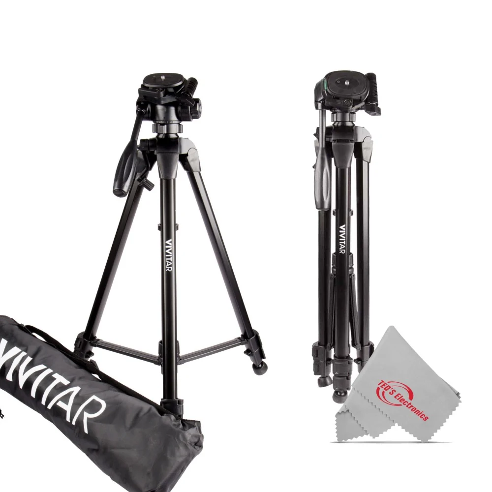 Vivitar 62" Tripod High Quality 8lb Capacity 3-Way Fluid Pan Head Quick Release Bubble Level - Image 3