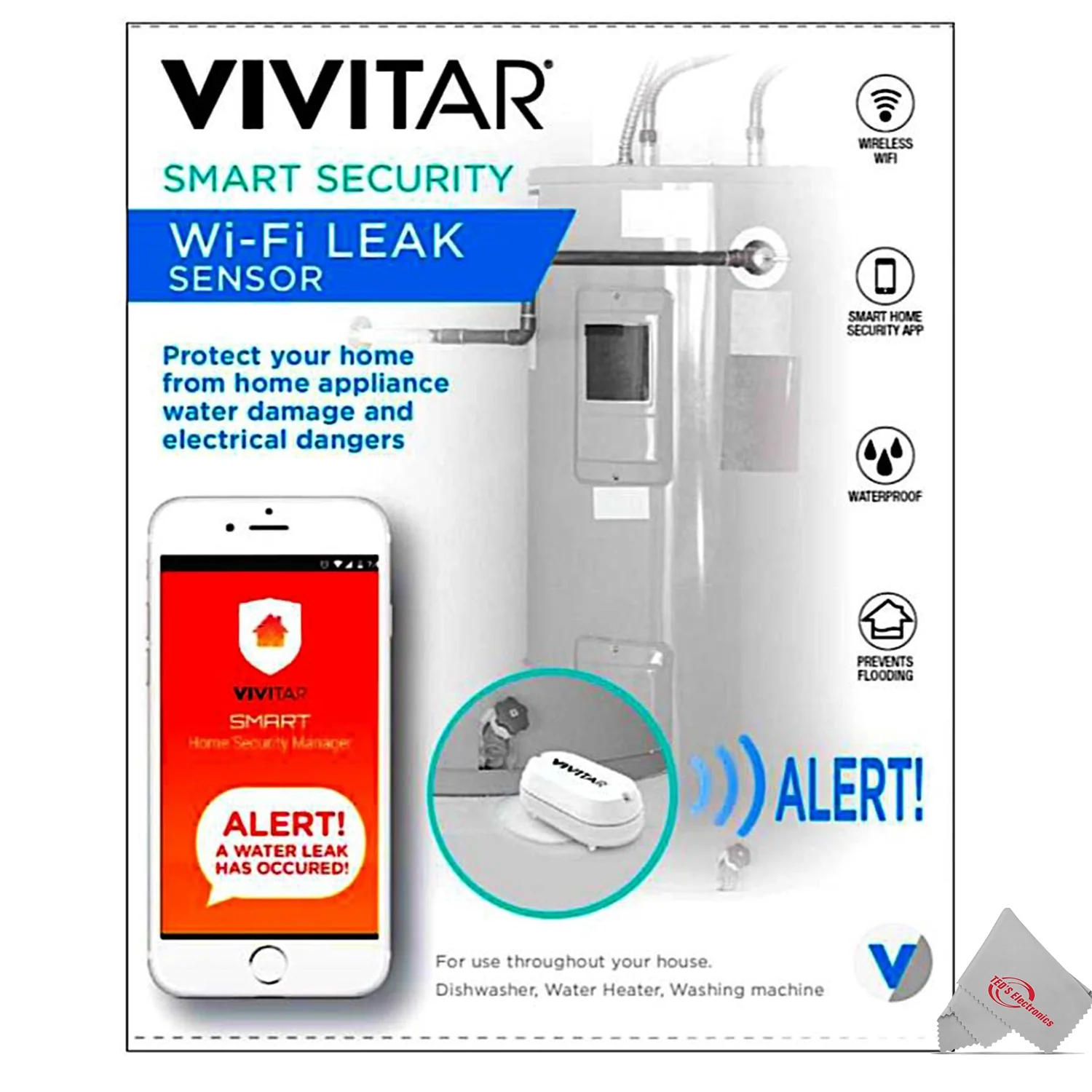 Vivitar WT12 Smart Home WiFi Leak Sensor works with IOS and Android - 5 Units - Image 5