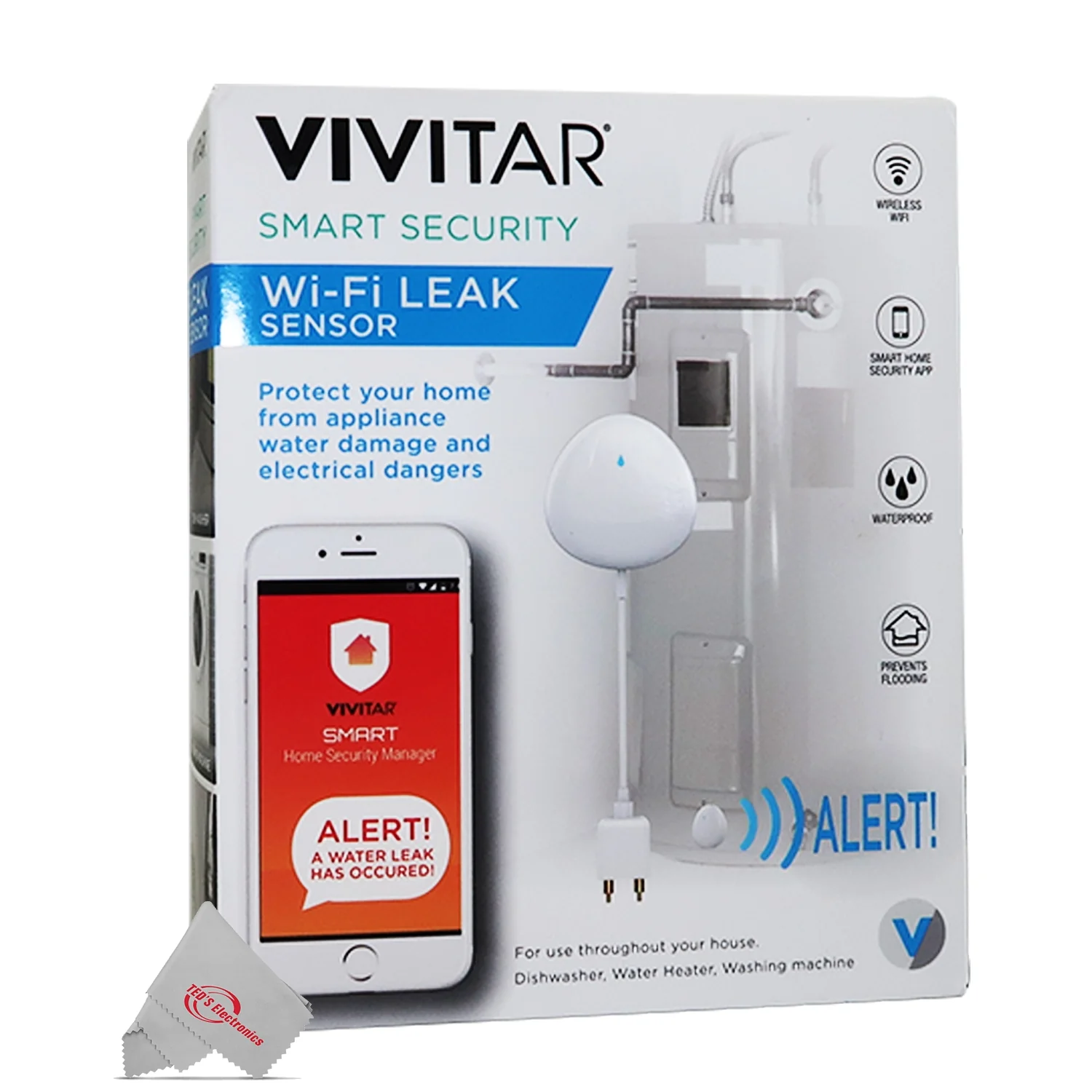 Smart Leak Sensor Wifi Enabled Sends Alerts to Your Mobile Device Protects Home from Water Damage and Electrical Dangers - 5 Units - Image 3