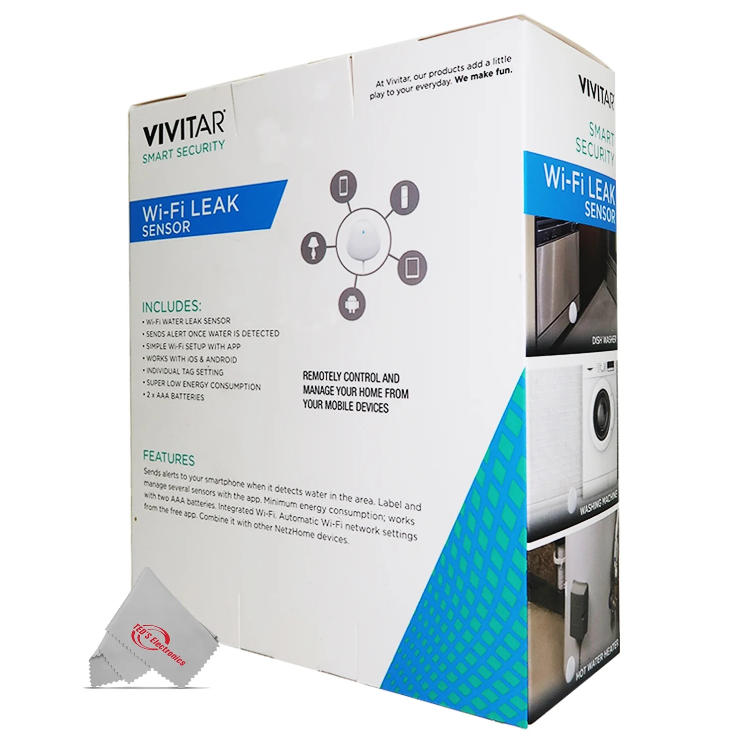 Smart Leak Sensor Wifi Enabled Sends Alerts to Your Mobile Device Protects Home from Water Damage and Electrical Dangers - 5 Units - Image 4