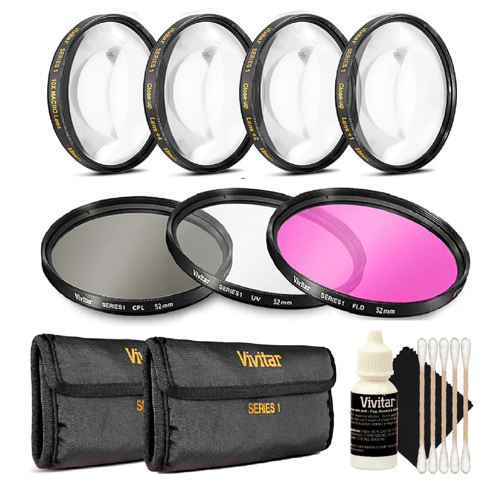 Vivitar 67mm Filter Kit + Macro Kit + 3pc Cleaning Kit for 67mm Lenses Kit for Canon 18-135, Nikon 18-140, and Nikon 18-105 Lenses