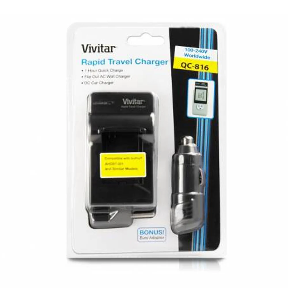 Vivitar QC-816 AC/DC Rapid Battery Charger Compatible with GoPro Hero3 Battery - Image 2