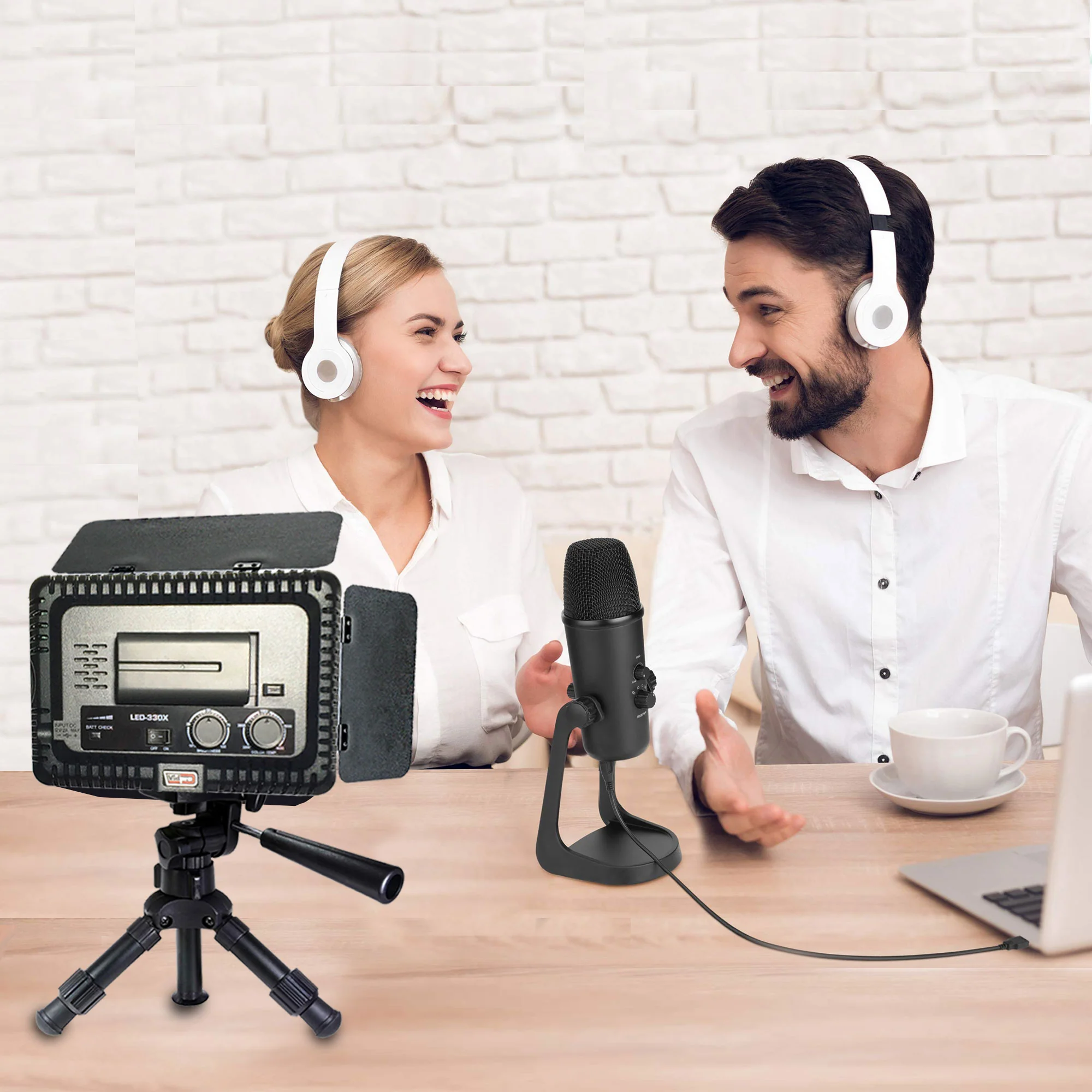 Studio Recording USB Stereo Microphone with Desktop Stand for Windows + Vloggers Choice Super-Powerfull 5000 Lux LED Light Panel Fill Light on 12-Inch Flexible Tripod For Zoom Meetings and More - Image 11