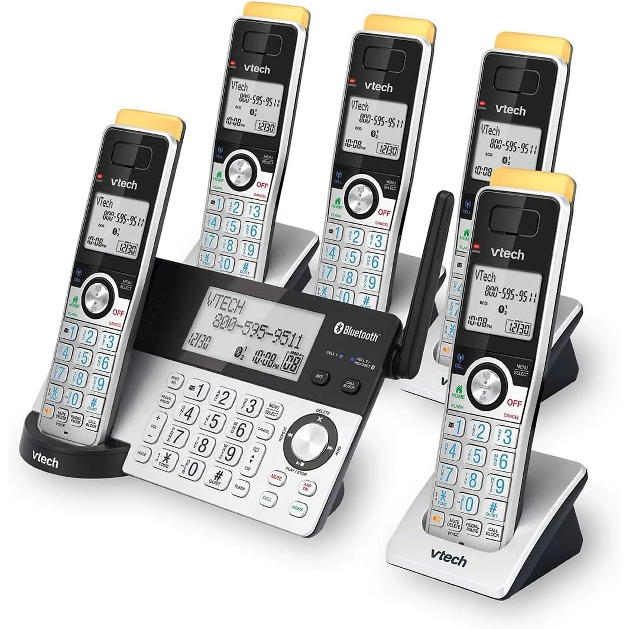 Vtech 5-Handset Cordless Phone with Super Long Range, Bluetooth Connect to Cell, Smart Call Blocker and Answering System - Image 4