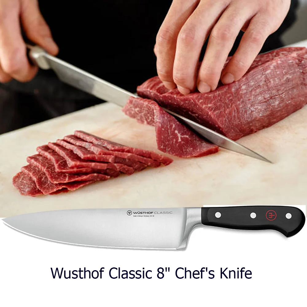 Wusthof Classic 6" Utility Knife with Classic 7" Hollow Edge Santoku Kitchen Knife and Classic 8" Chef's Knife - Image 11