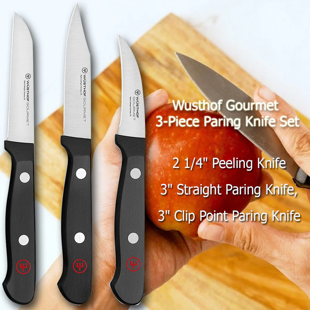 Wusthof Gourmet 3-Piece Paring Knife Set with Wusthof Gourmet 4-Piece Steak Knife Set - 1125060403 - Image 2