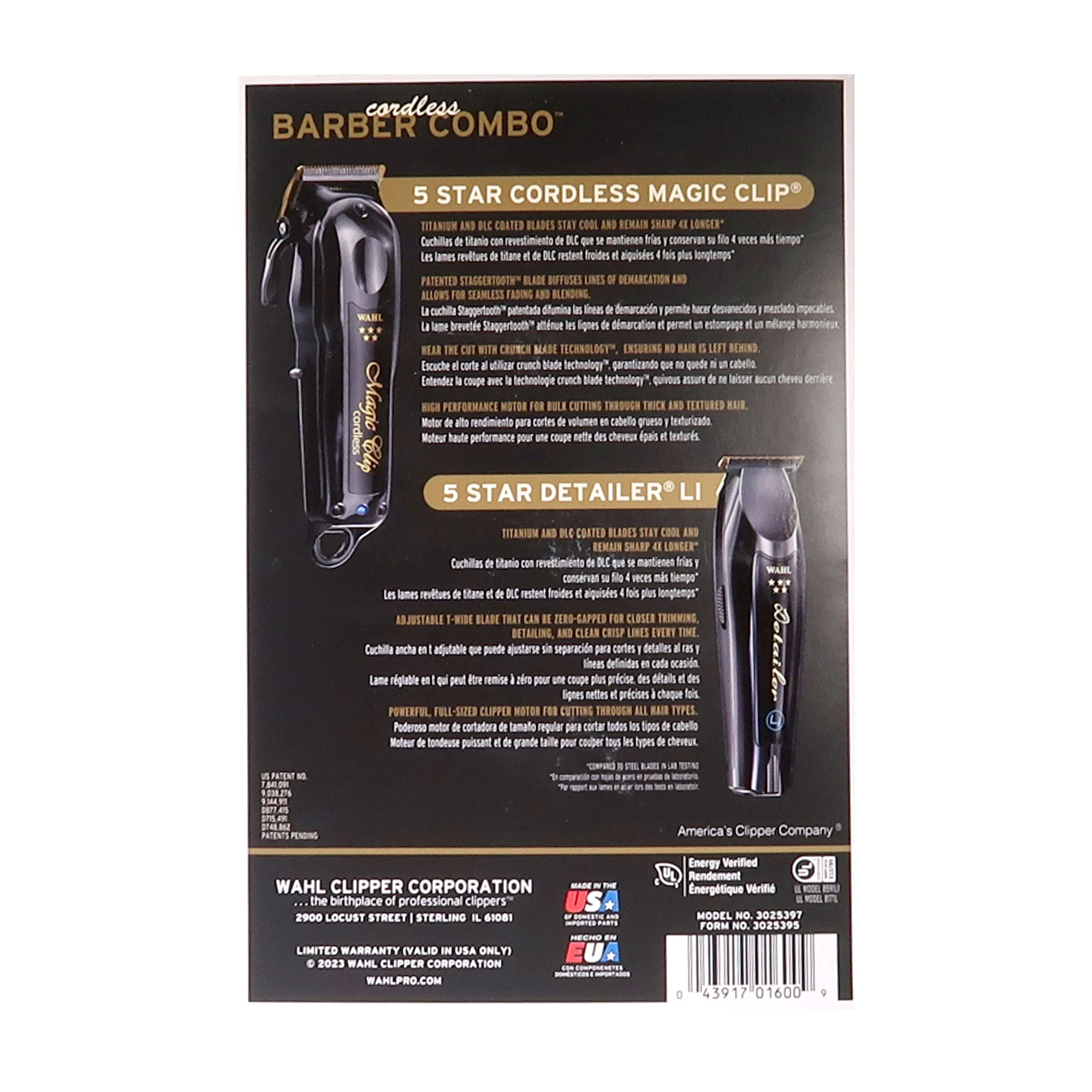 Wahl Barber Combo - 5 Star Cordless Magic Clip & Cordless Detailer Li #3025397 - Image 6