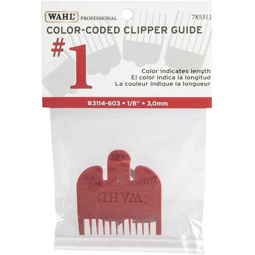 5x Wahl Professional Color-Coded Clipper Guide #1 - for Cutting 1/8" Red #3114-607 - Image 4