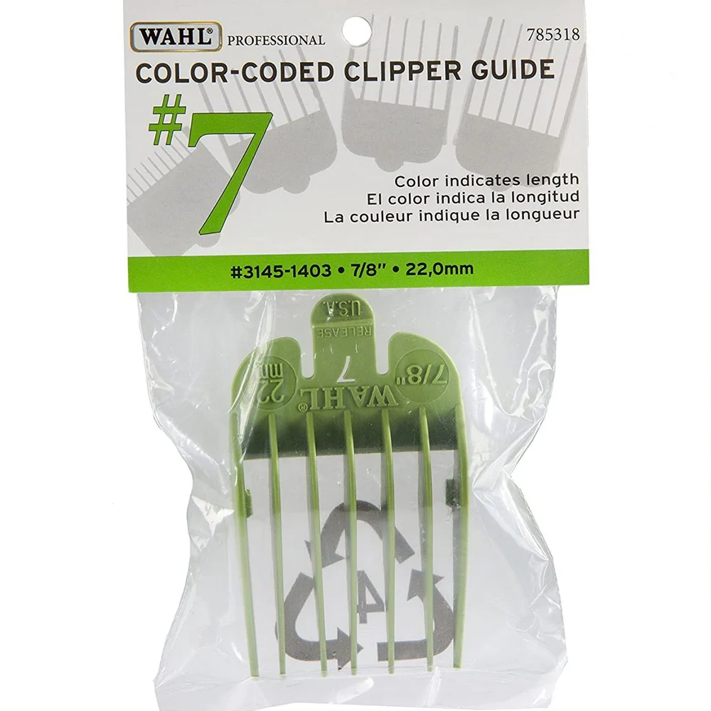 5 Pack Wahl Color-Coded Clipper Guide #7 - 7/8" #3145-1403 - Image 4