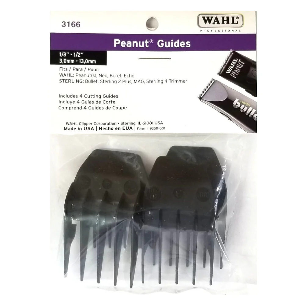 Wahl Professional Peanut Guides 4 Pcs Guide Set Fits Peanut, Beret, Sterling Mag - Black #3166 - Image 2