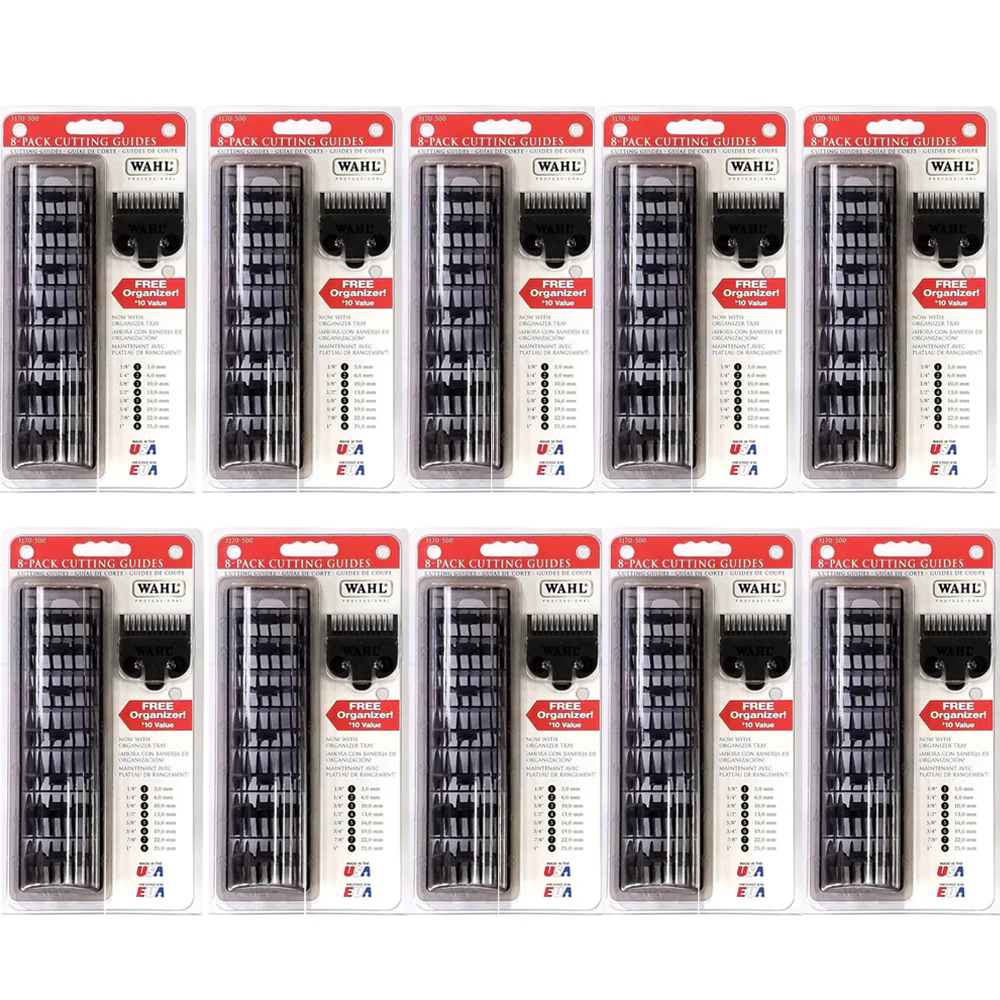 10 Units Wahl 8 Pack Cutting Guides with Organizer - Black #3170-500