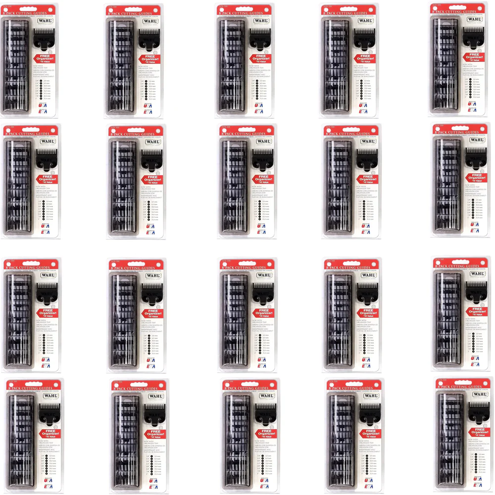 20 Units Wahl 8 Pack Cutting Guides with Organizer - Black #3170-500