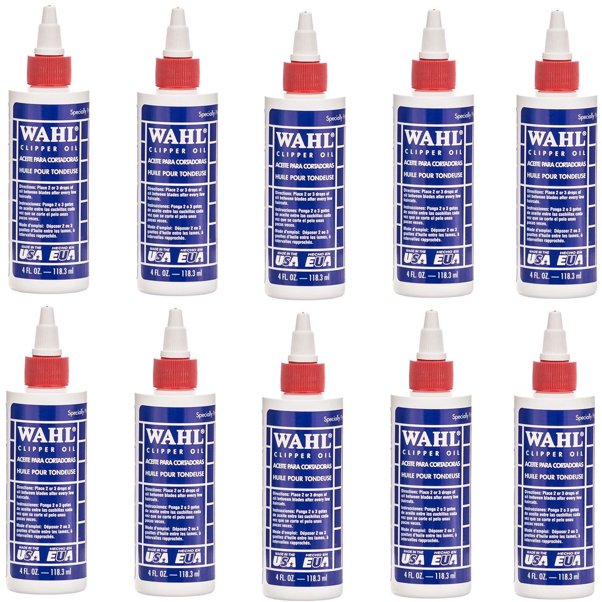 10 Packs Wahl Clipper Oil 4 oz #3310
