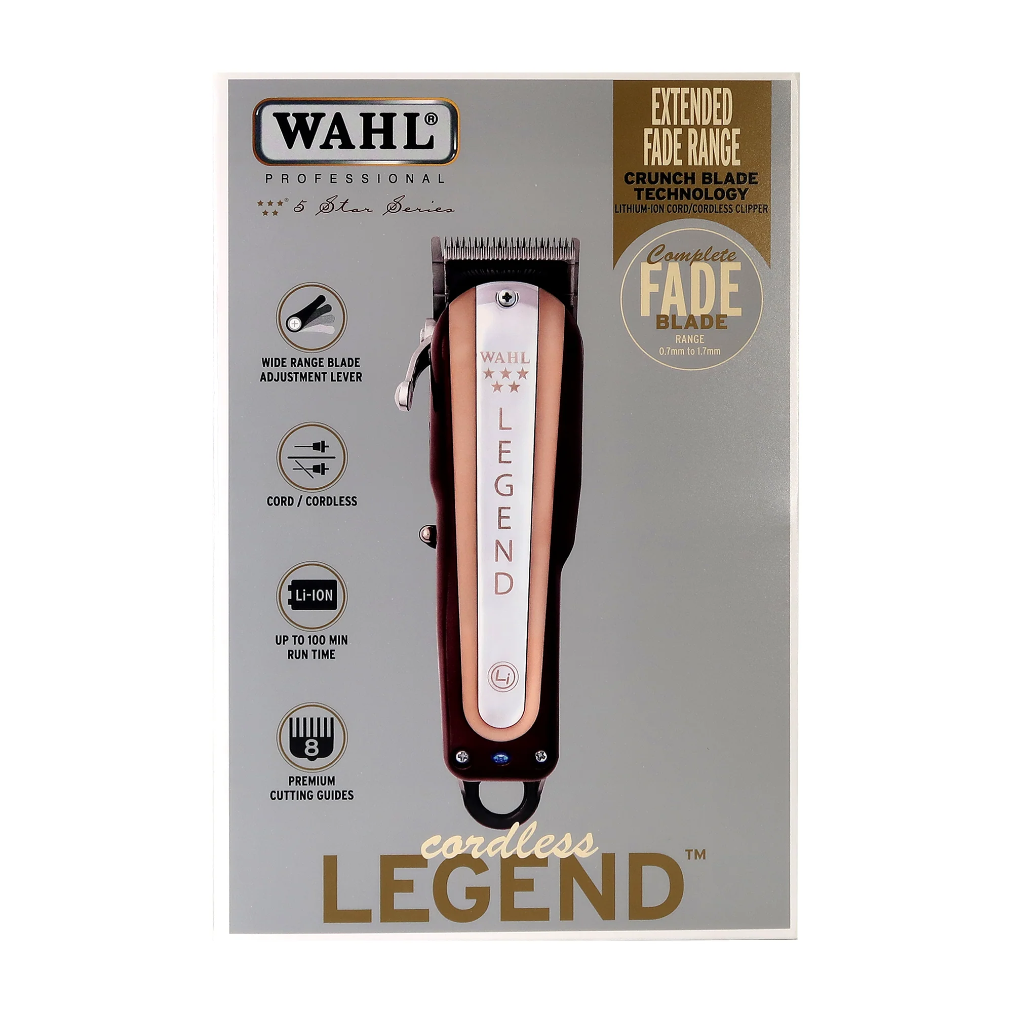 Wahl 5 Star Gold Detailer Cordless Li Trimmer #8171-700 with Wahl Professional 5 Star Legend Cordless Hair Clipper #08594 and Wahl Neck Duster - Image 8