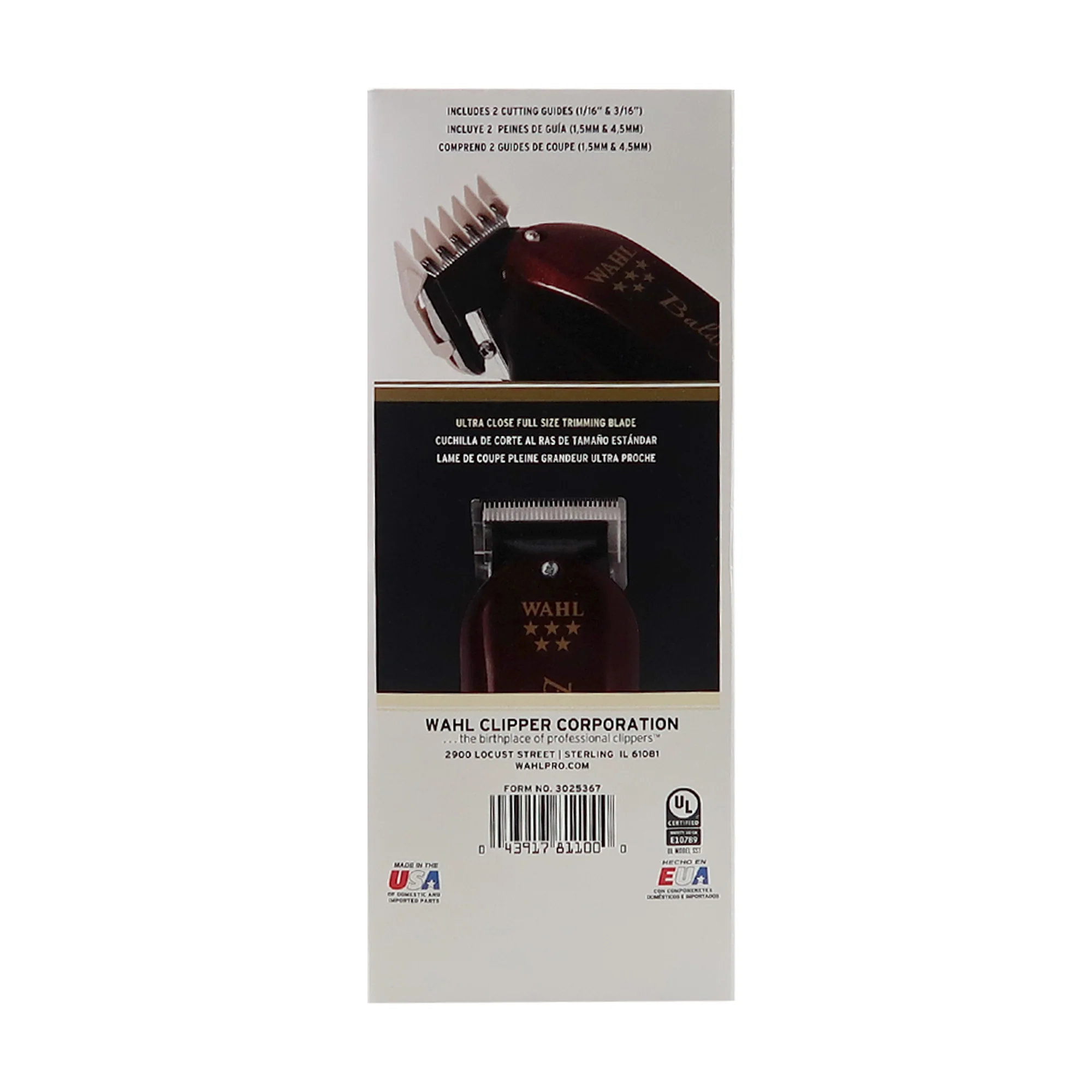Wahl 8110 Professional 5-Star Balding Clipper - Red with Wahl Flat Top Comb White #3329-100 - Image 5