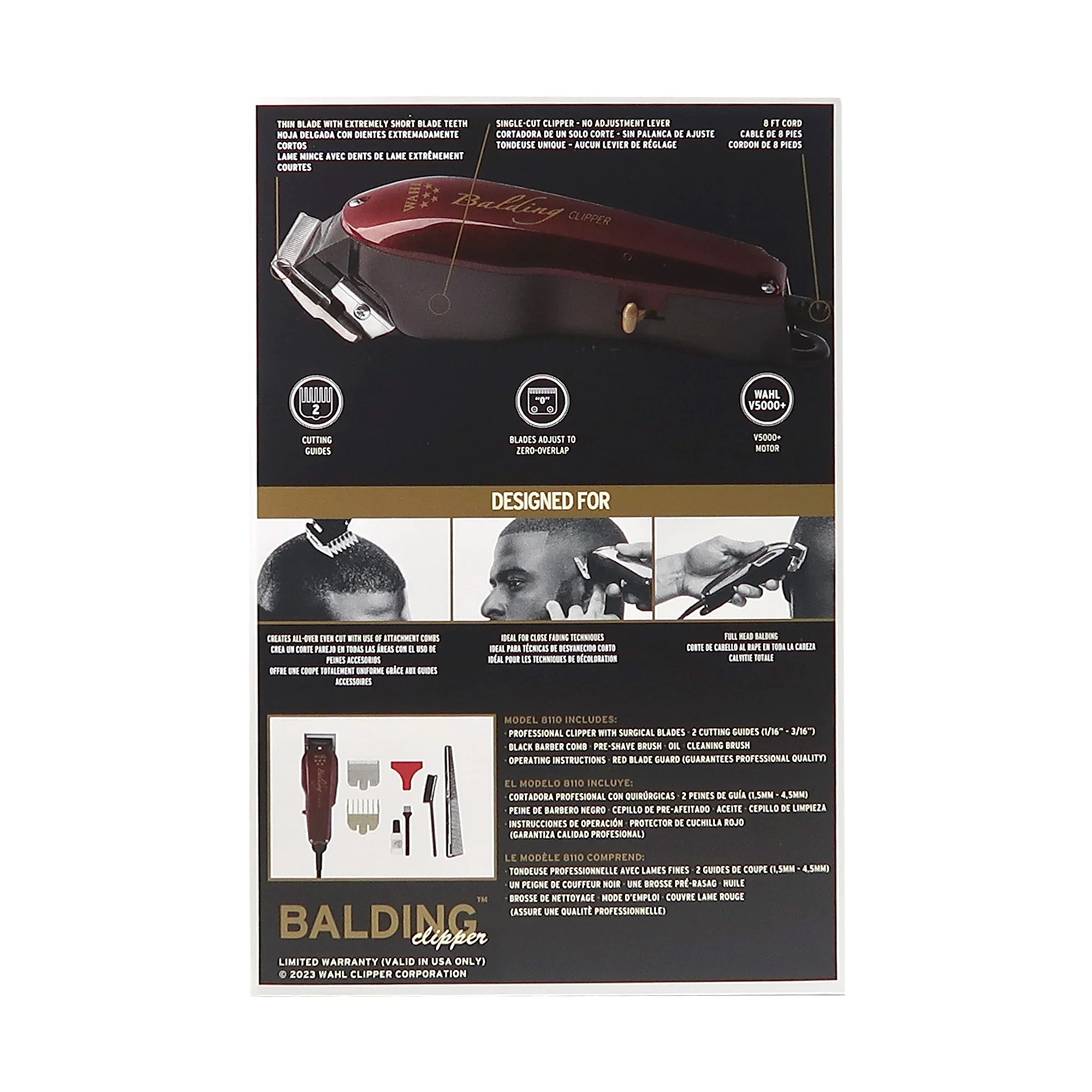 Wahl 8110 Professional 5-Star Balding Clipper - Red with 5-Star Barber Hair Dryer #05054 and 5-Star Rechargeable Shaver/Shaper #8061-100 Bundle - Image 4