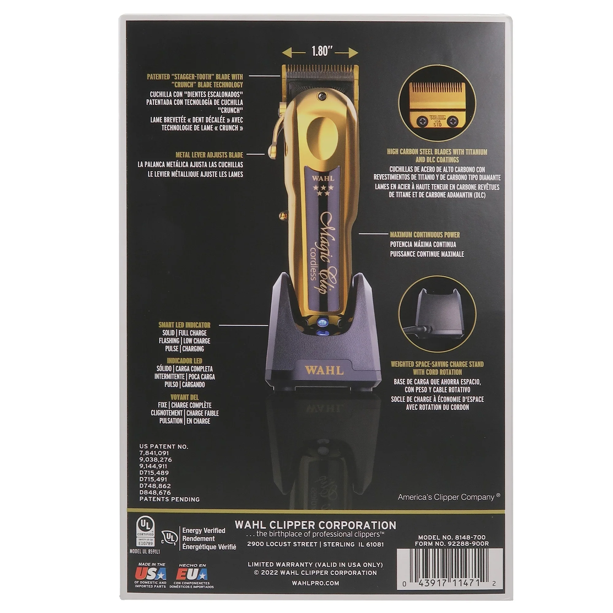 Wahl 5 Star Gold Magic Clip Cordless Clipper #8148-700 - Image 4