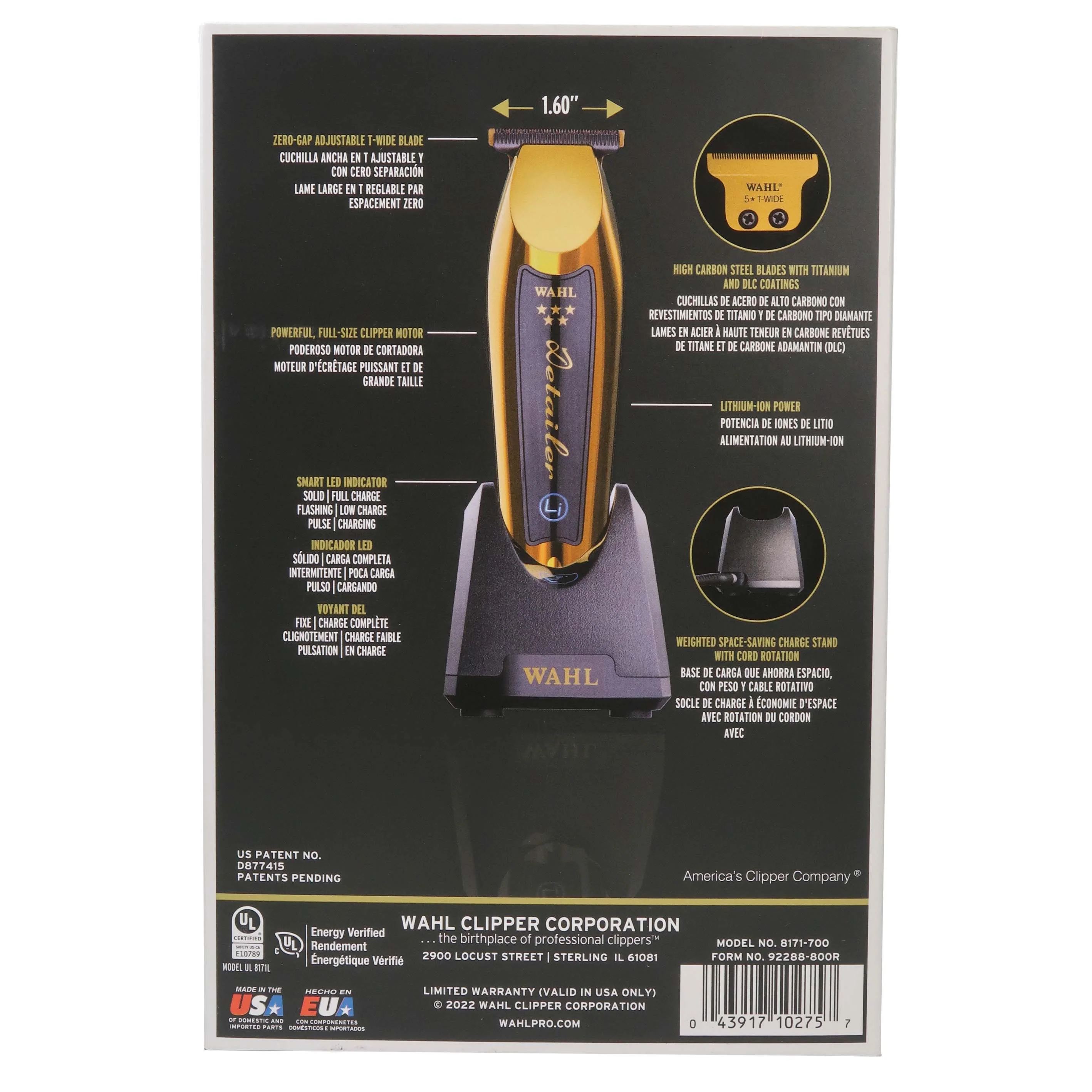 Wahl 5 Star Gold Detailer Cordless Li Trimmer #8171-700 - Image 5