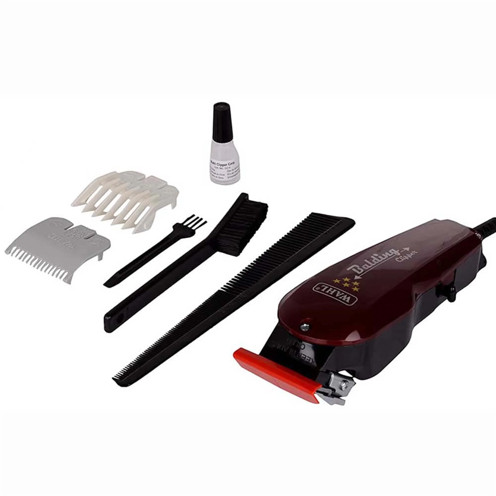 Wahl Professional Sterling Finish Limited Edition Shaver (White) - 8174 with Wahl 8110 Professional 5-Star Balding Clipper - Red - Image 6