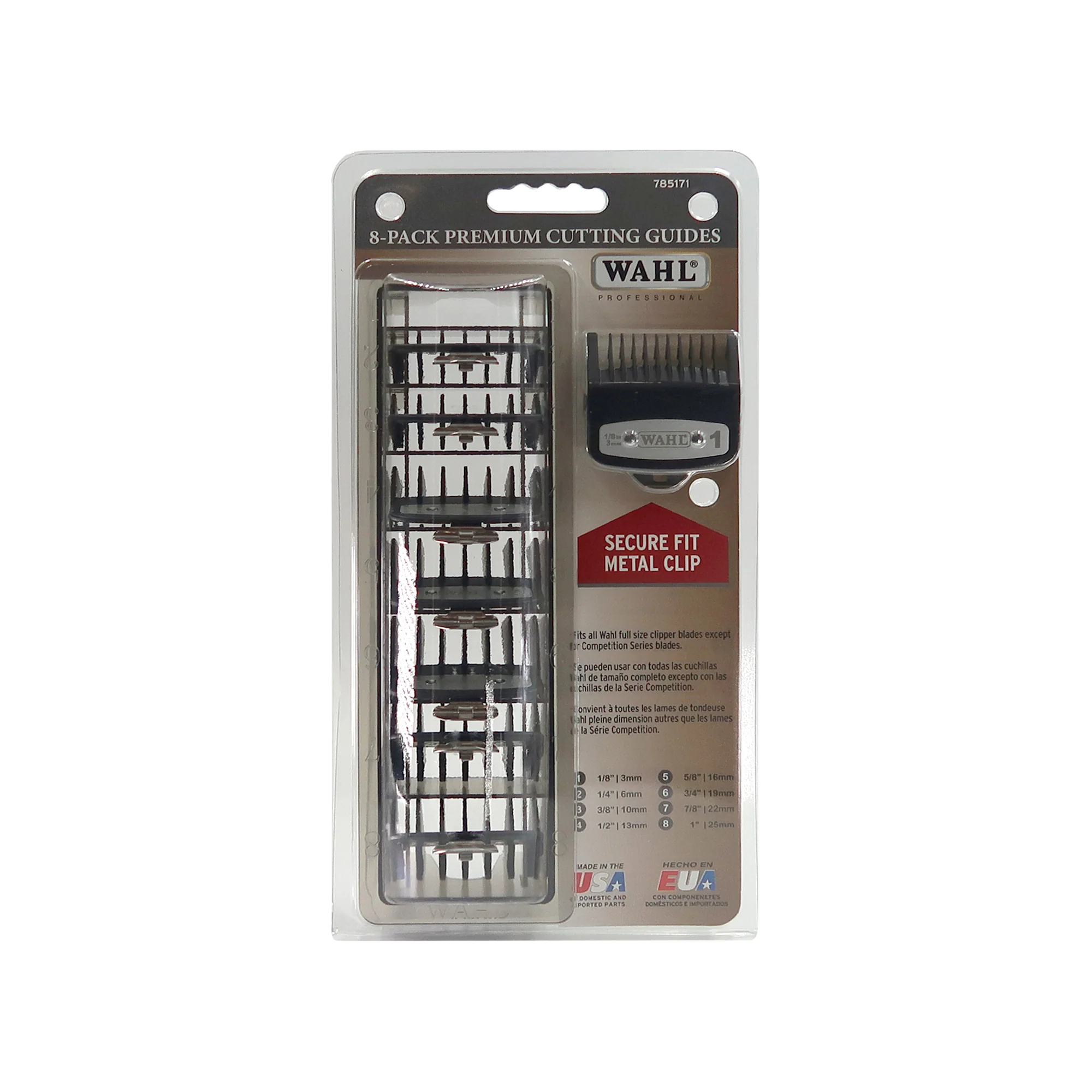 Wahl 8504 Professional Clipper Cordless Senior 120-240V with 8-Pack Premium Cutting Guides and Flat Top Comb - Image 7