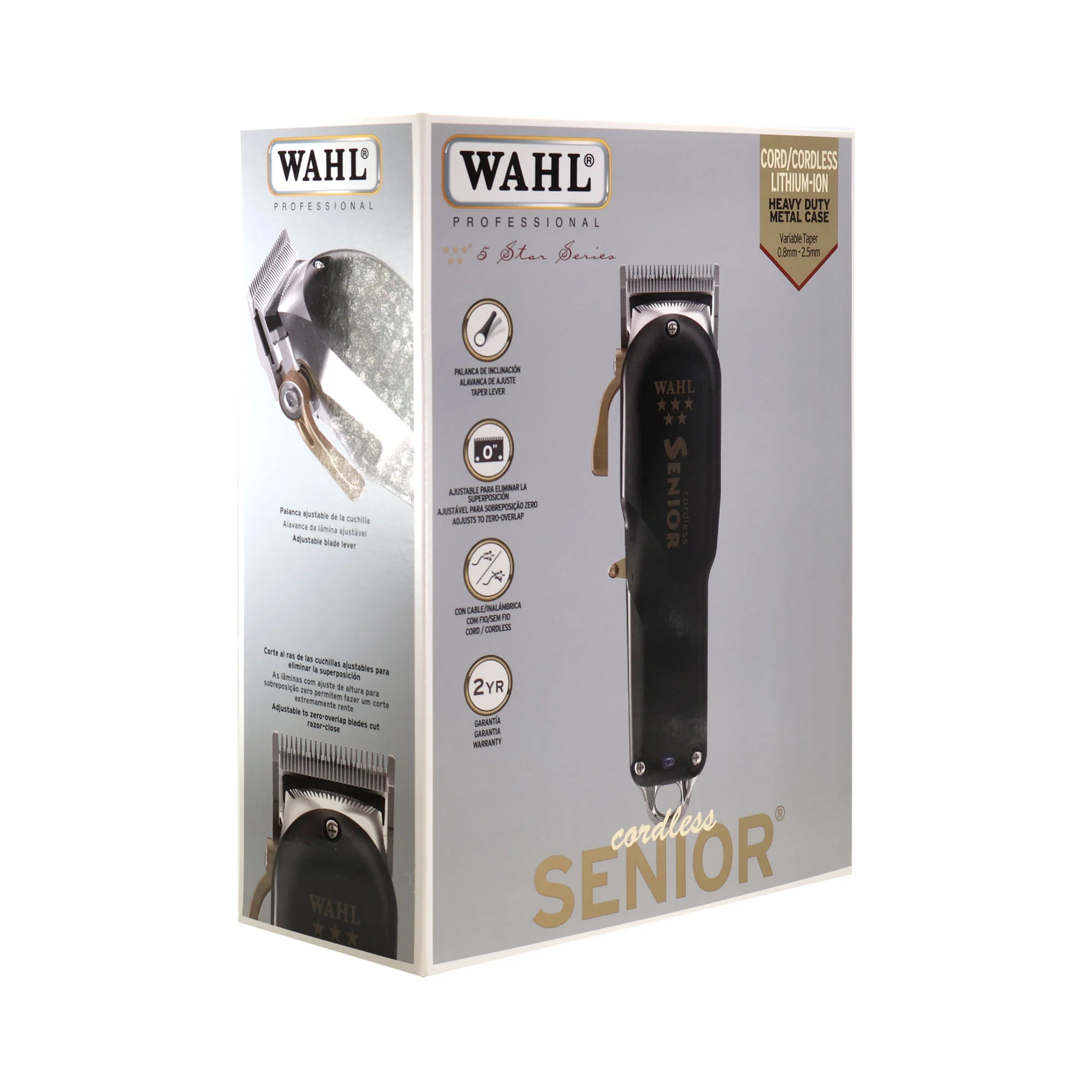 Wahl 8504 Professional Clipper Cordless Senior 120-240V with Wahl Flat Top Comb White 3329-100 - Image 3