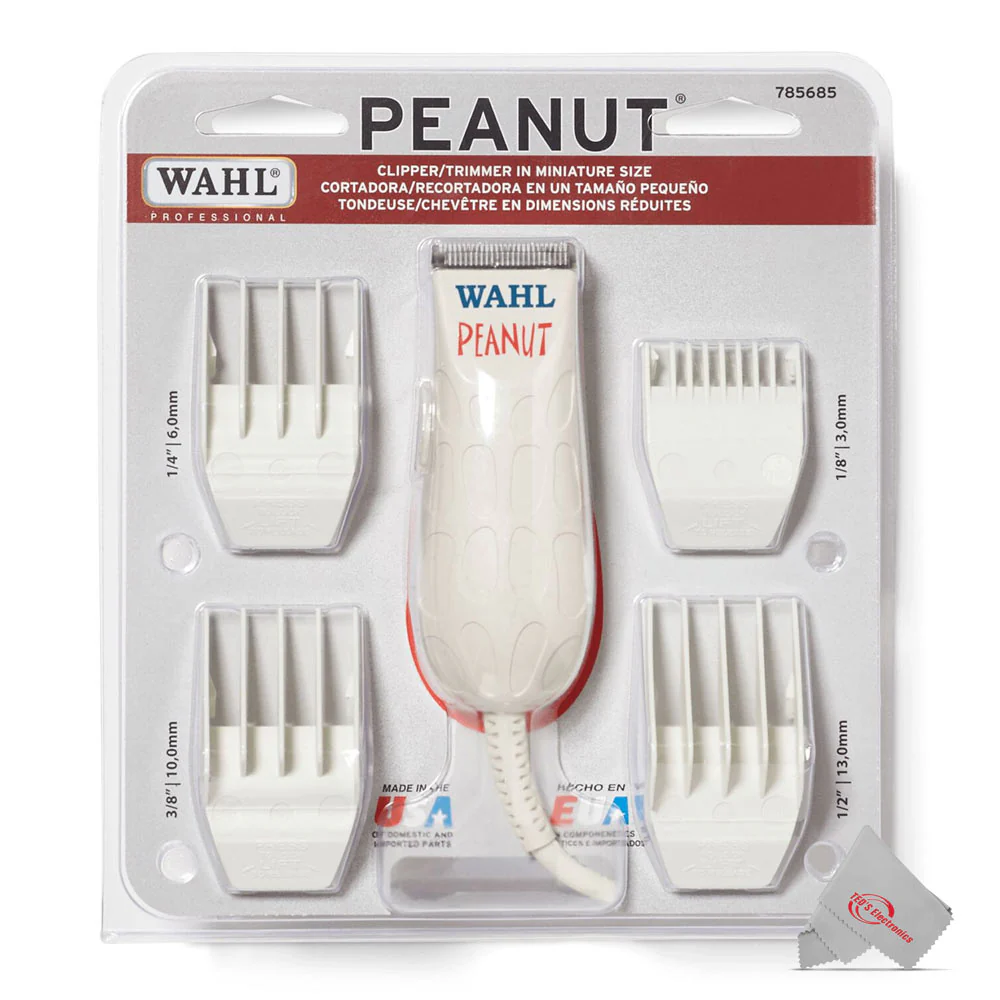 Wahl Peanut 8655 Trimmer / Clipper White + Nose Trimmer Ultimate Traveling Grooming Kit - Image 2
