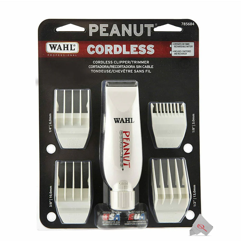 Wahl Professional Peanut Cordless Clipper / Trimmer White #8663 with Styling Comb - Image 5