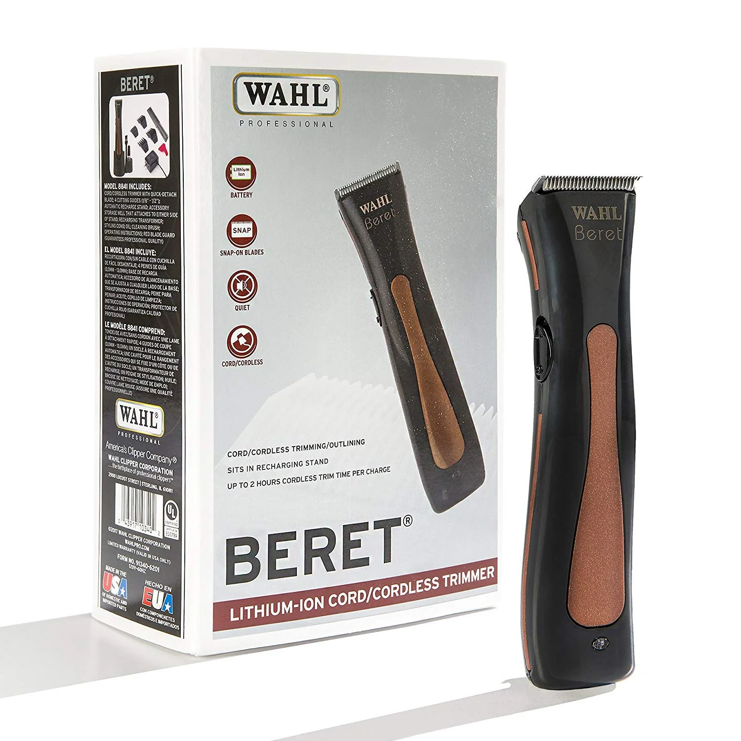 Wahl Professional Beret Lithium Ion Cord/Cordless Trimmer 8841 with Large Styling Comb - Image 3