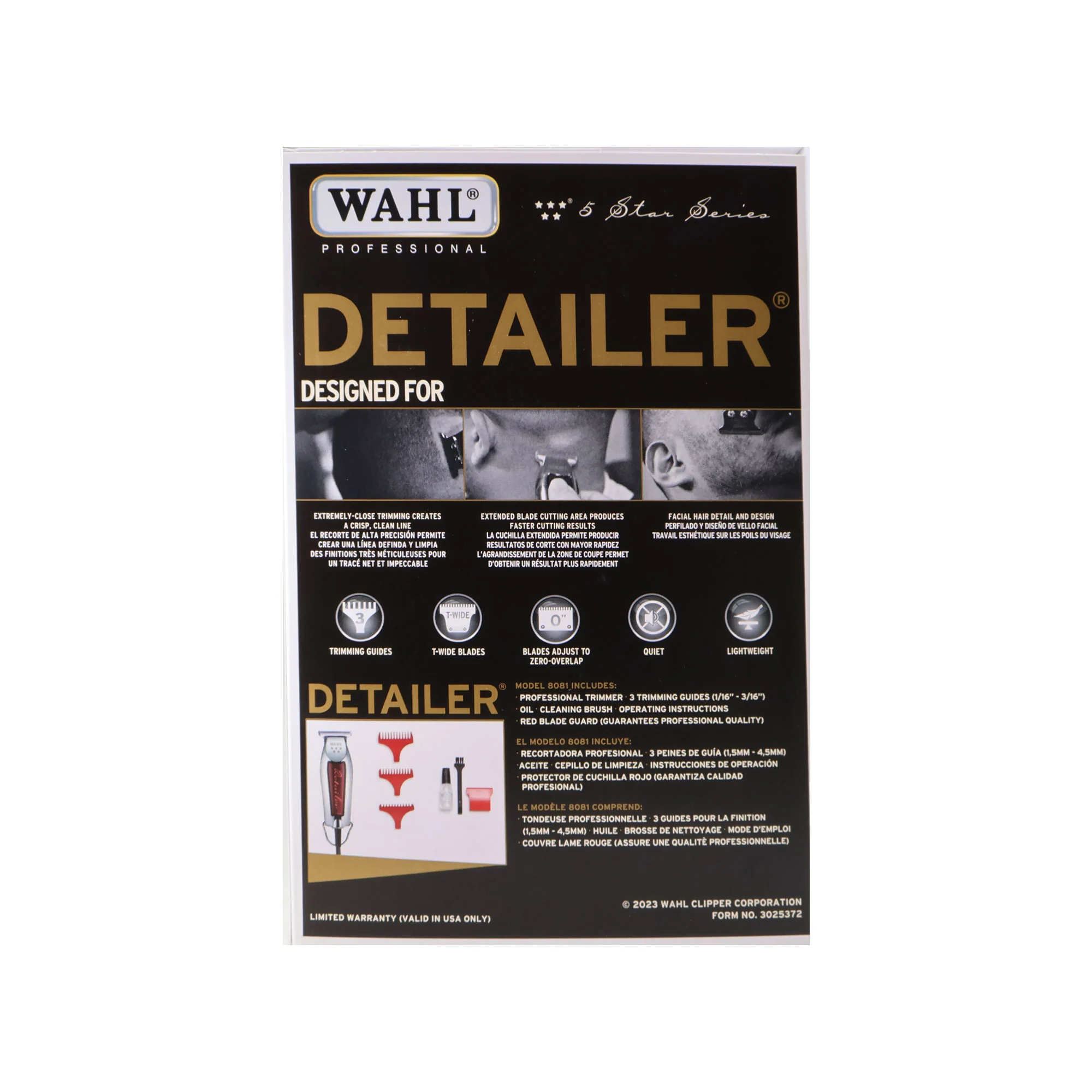 Wahl Profesional 5 Star Series Detailer Trimmer 8081 with Wahl Professional 5-Star Series Magic Clip Corded Precision Fade Clipper 8451 - Image 3