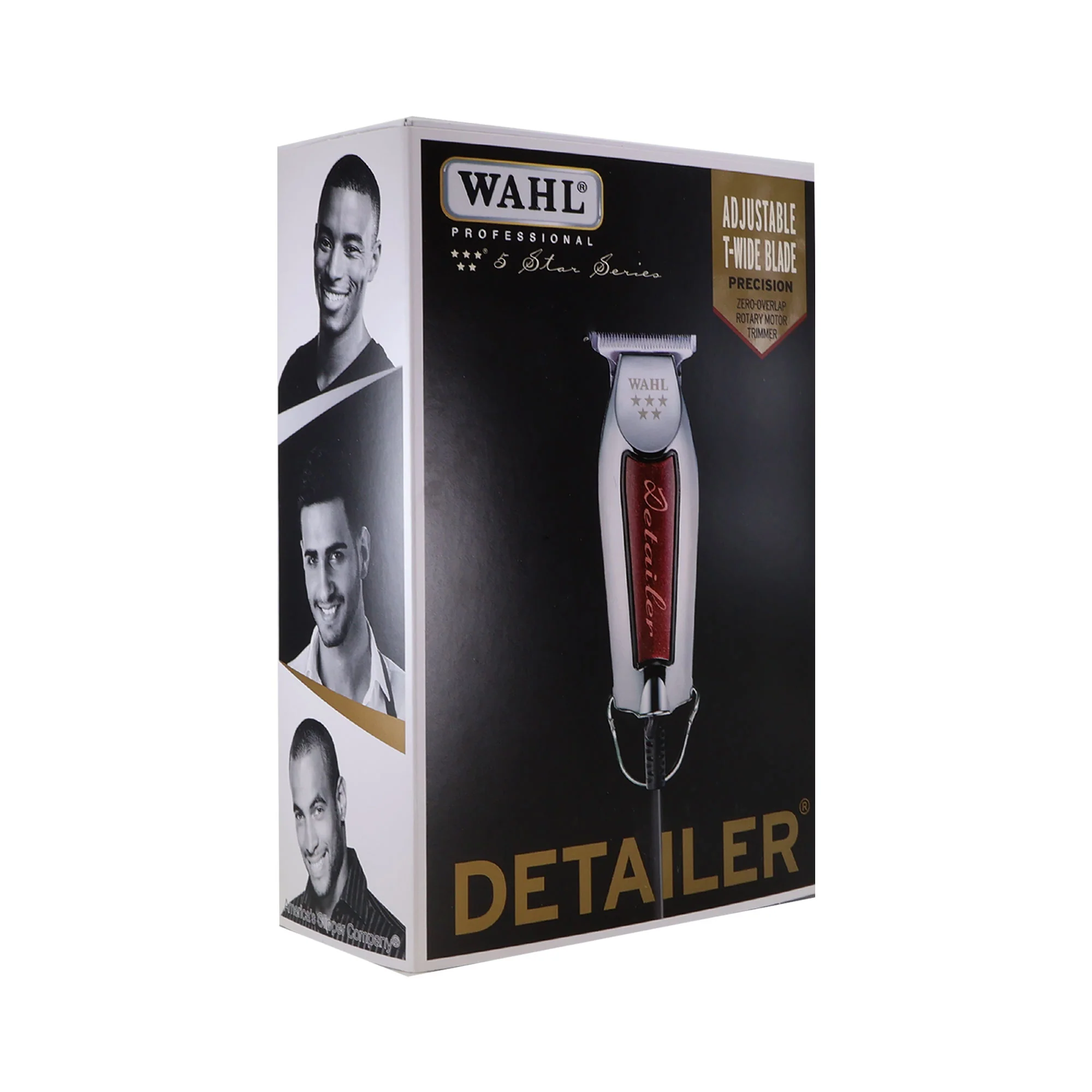 Wahl Profesional 5 Star Series Detailer Trimmer 8081 with Wahl Flat Top Comb White - Image 3