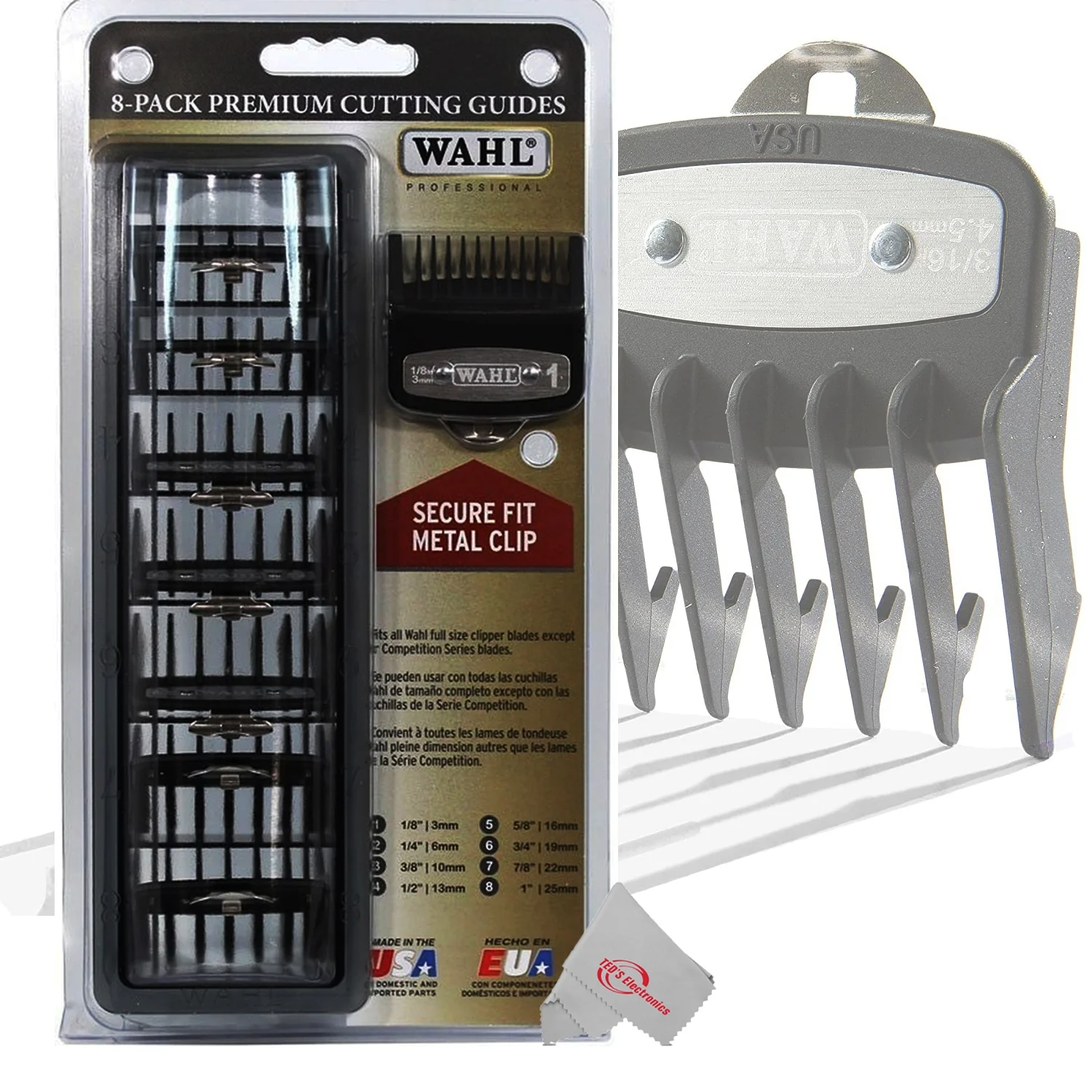 2x Wahl 8-Pack Premium Cutting Guides Fits All Wahl Full Size Clipper Blades (Except Competition Series) - Image 4