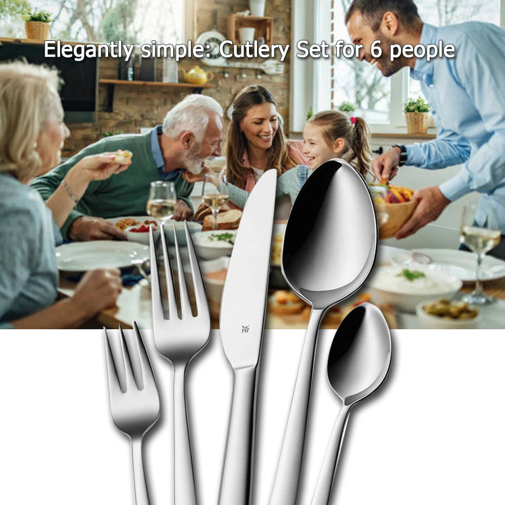 WMF Boston Cromargan 90-Piece Stainless Steel Classic Flatware Set 18/10  Service for 18 - Image 6