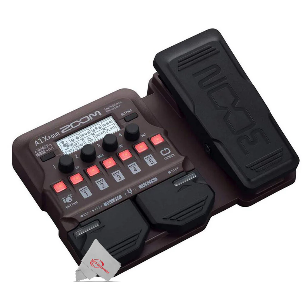 Zoom A1X Four Acoustic Instrument Multi-Effect Processor with Samson SR350 Over-Ear Stereo Headphones and Instrument Cable + Pig Hog 9V Power Supply - Image 3