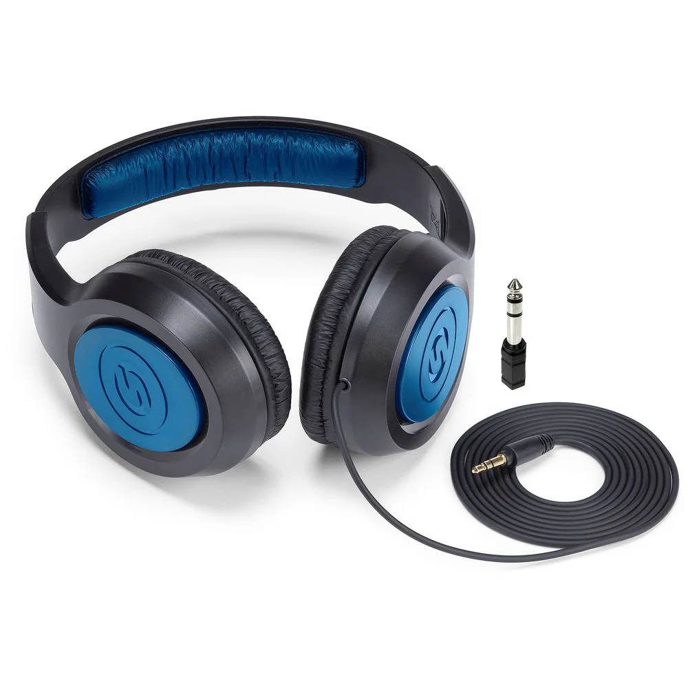 Zoom AC-3 Acoustic Creator Pedal with Samson SR350 Over-Ear Stereo Headphones (Special Edition Blue) - Image 4