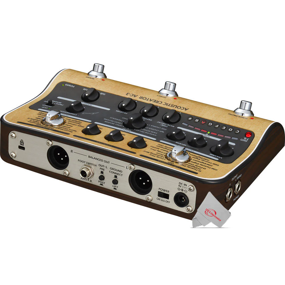 Zoom AC-3 Acoustic Creator Pedal with Samson SR350 Over-Ear Stereo Headphones (Special Edition Blue) - Image 6