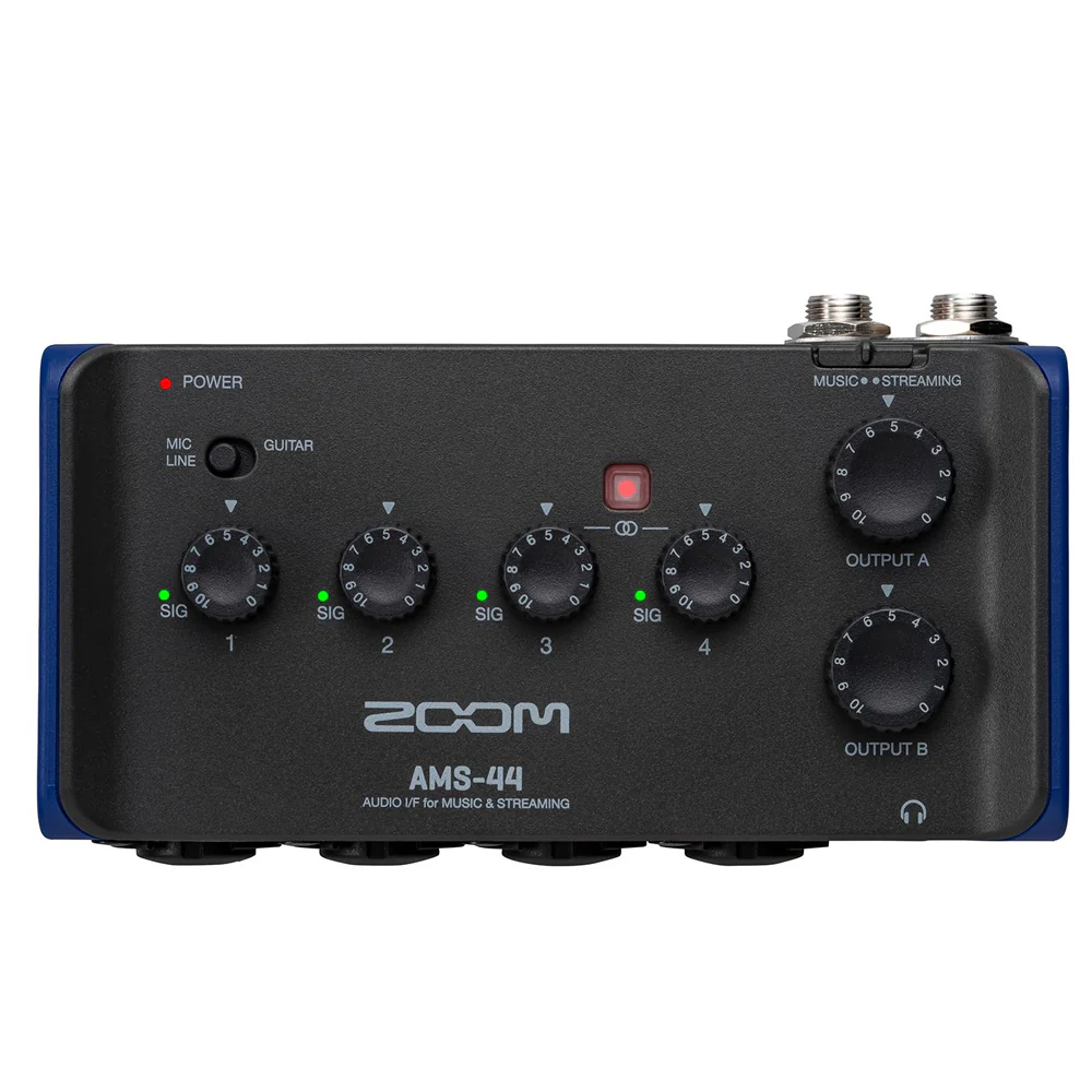Zoom AMS-44 4x4 USB Audio Interface for Music and Streaming with  Samson SR350 Over-Ear Stereo Headphones and 4x Pig Hog 8mm XLR Microphone Cable Male to Female - Image 3