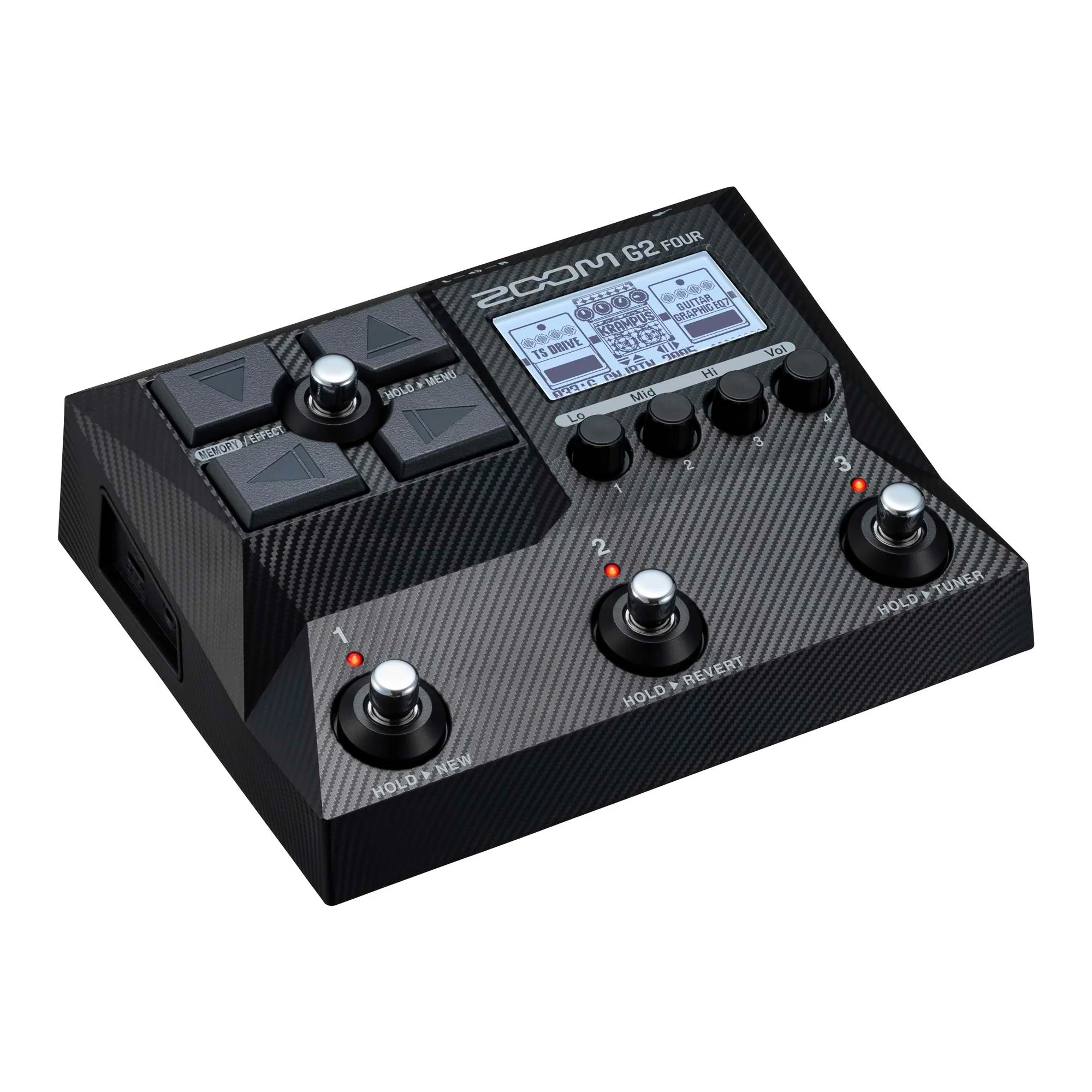 Zoom G2 Four Multi-Effect Guitar Pedal with Samson SR350 Stereo Headphones and Right Angle to Right Angle 1/4"  Instrument Patch Cables (3 Pc.) + 1/4" TRS - 1/4" TRS Cable - Image 2