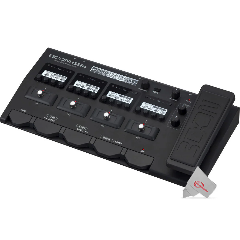 Zoom G5n Guitar Multi-Effects Processor with Samson Stereo Headphones and Right Angle to Right Angle 1/4" Instrument Patch Cables (3 Pc.) + 1/4" TRS to 1/4" TRS Cable - Image 6