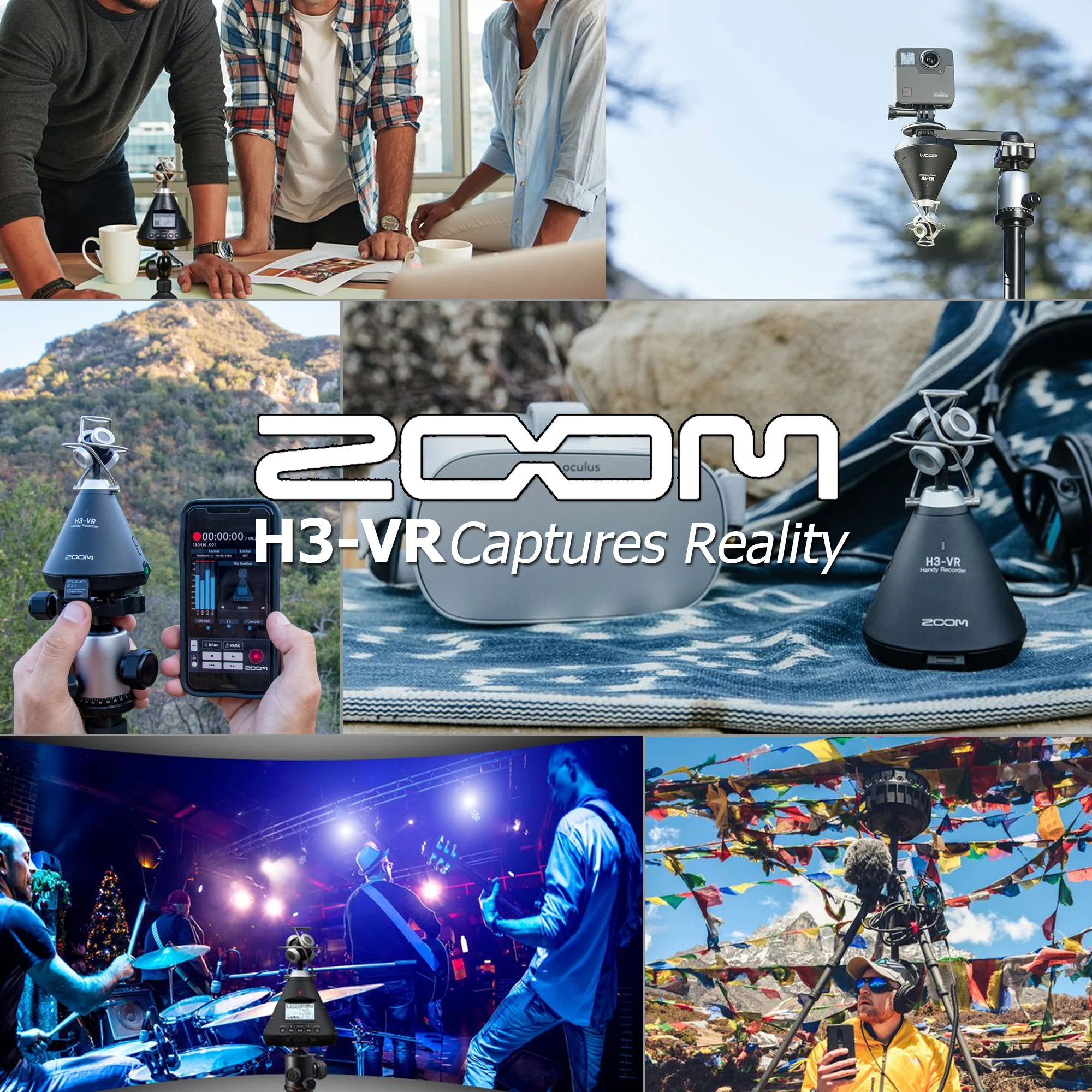 Zoom H3 VR Handy Audio Recorder w/ Built-In Ambisonics Mic Array + Stereo Headphones + SanDisk 128GB microSDXC Card + Xtreme Power Series 4AA/AAA Battery Charger - Image 2
