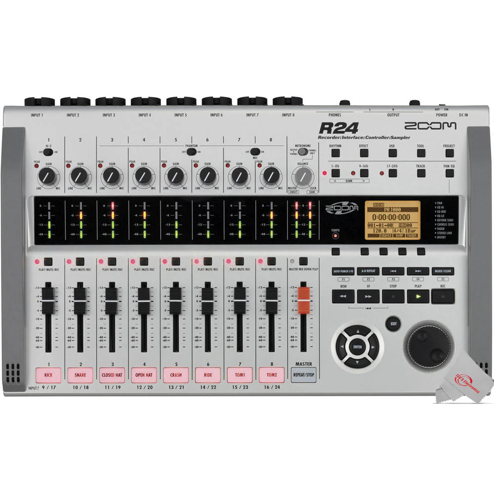 Zoom R24 Multi-Track Recorder, Interface, Controller, and Sampler + Behringer XM8500 Microphone Kit - Image 3