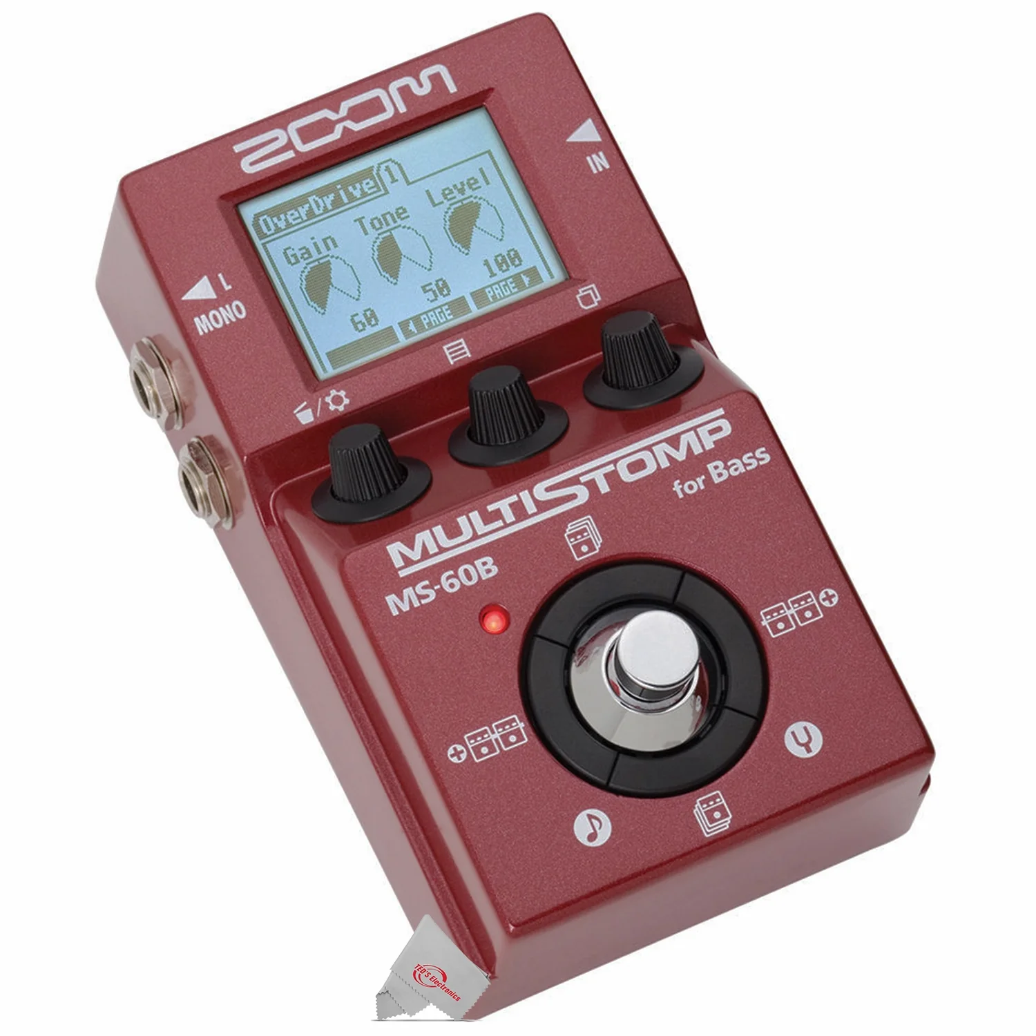 Zoom MS-60B MultiStomp Bass Pedal + Pig Hog Instrument Cable + Accessory Kit - Image 7