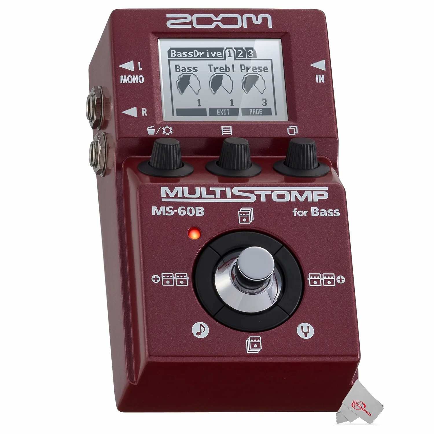 Zoom MS-60B MultiStomp Bass Pedal + Pig Hog Instrument Cable + Accessory Kit - Image 8